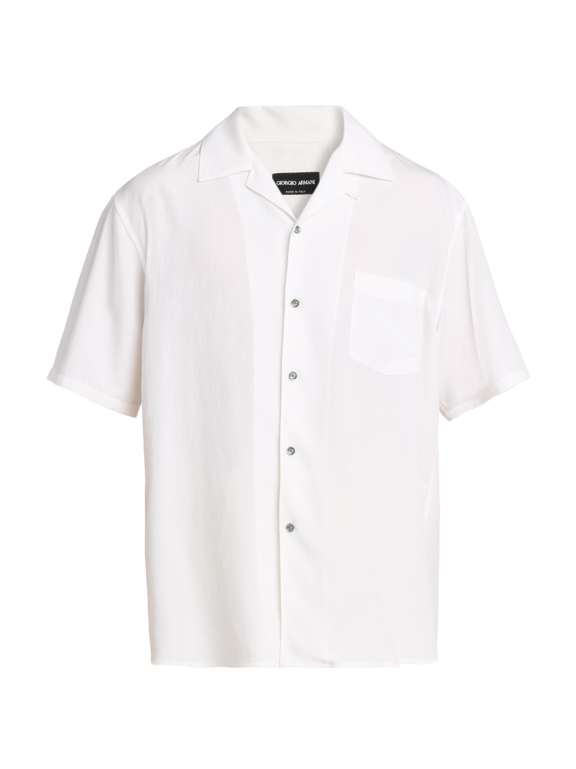 Giorgio Armani Men's Woven Camp Shirt - White