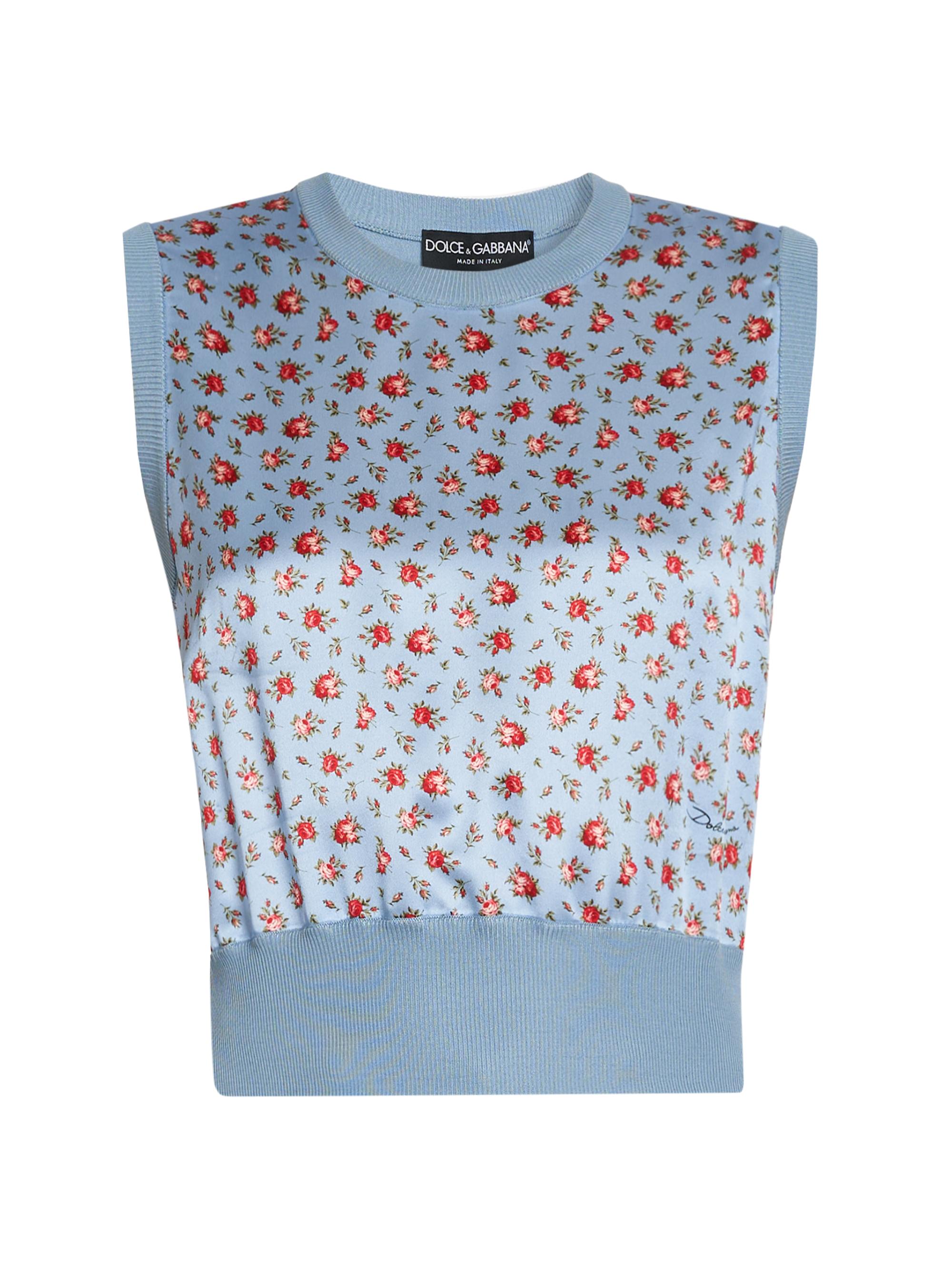 Dolce & Gabbana Women's Floral Silk Tank - Roselline F Celeste