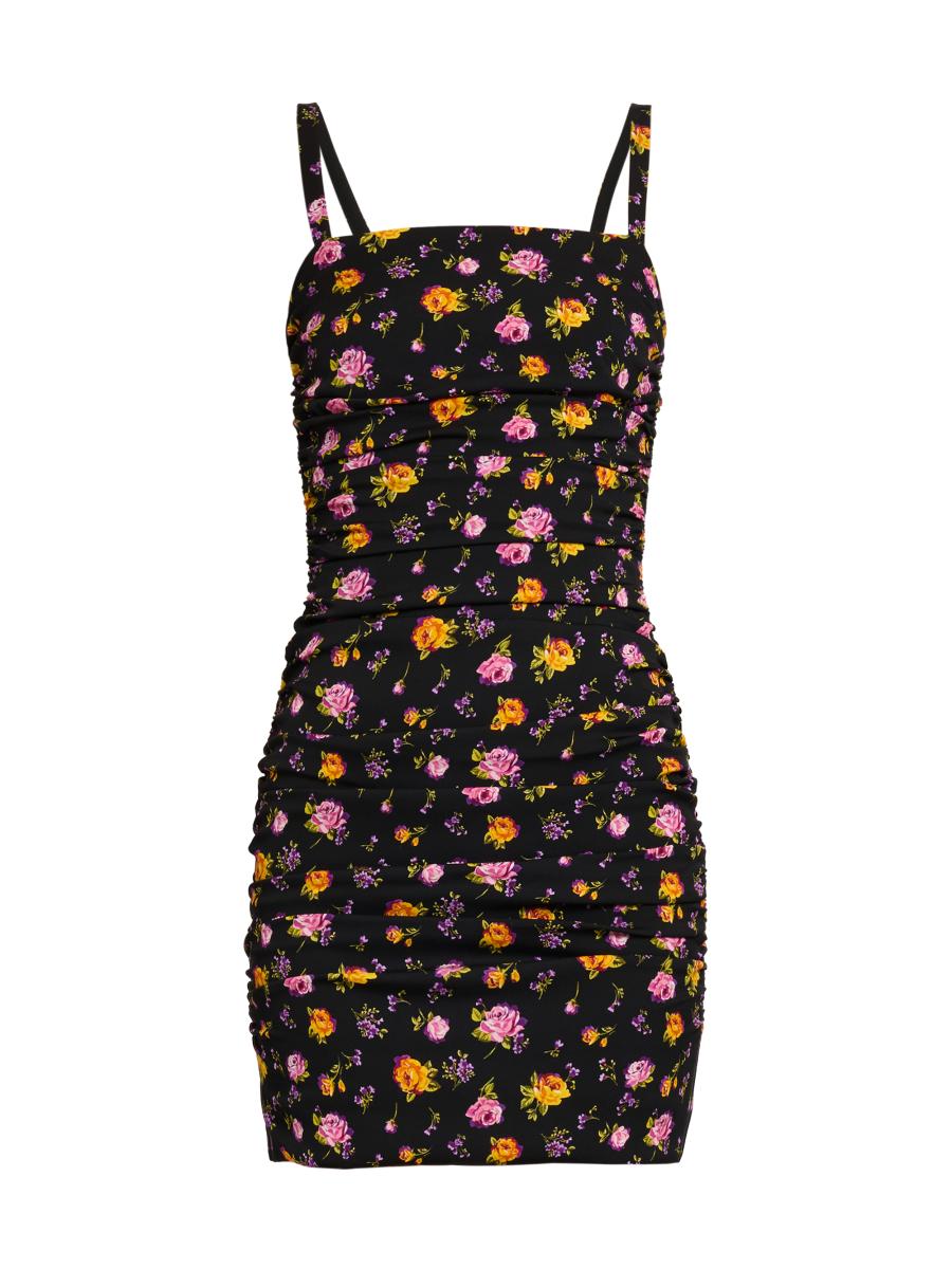 極美品☆DOLCE&GABBANA☆シルク アンサンブル 花柄バラ 黒サイズ36 Dolce&Gabbana Floral Silk-Blend Body-Con Minidress | Saks Fifth Avenue