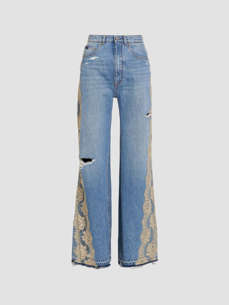 パンツ DOLCE&GABBANA Distressed jeans Dolce&Gabbana Lace-Trimmed Distressed Jeans | Saks Fifth Avenue