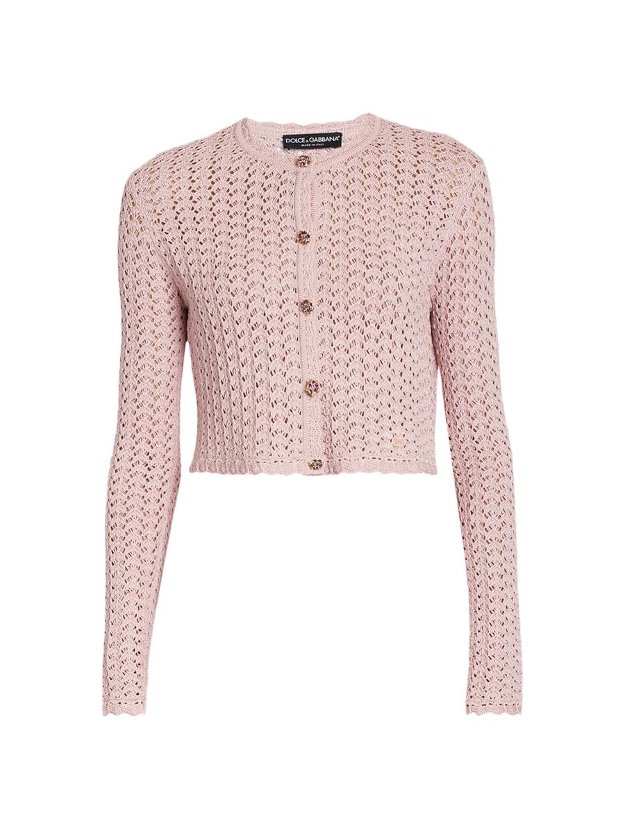 トップス DOLCE&GABBANA Ds Knit Cardigan 52 Dolce&Gabbana Crochet Knit Crop Cardigan | Saks Fifth Avenue