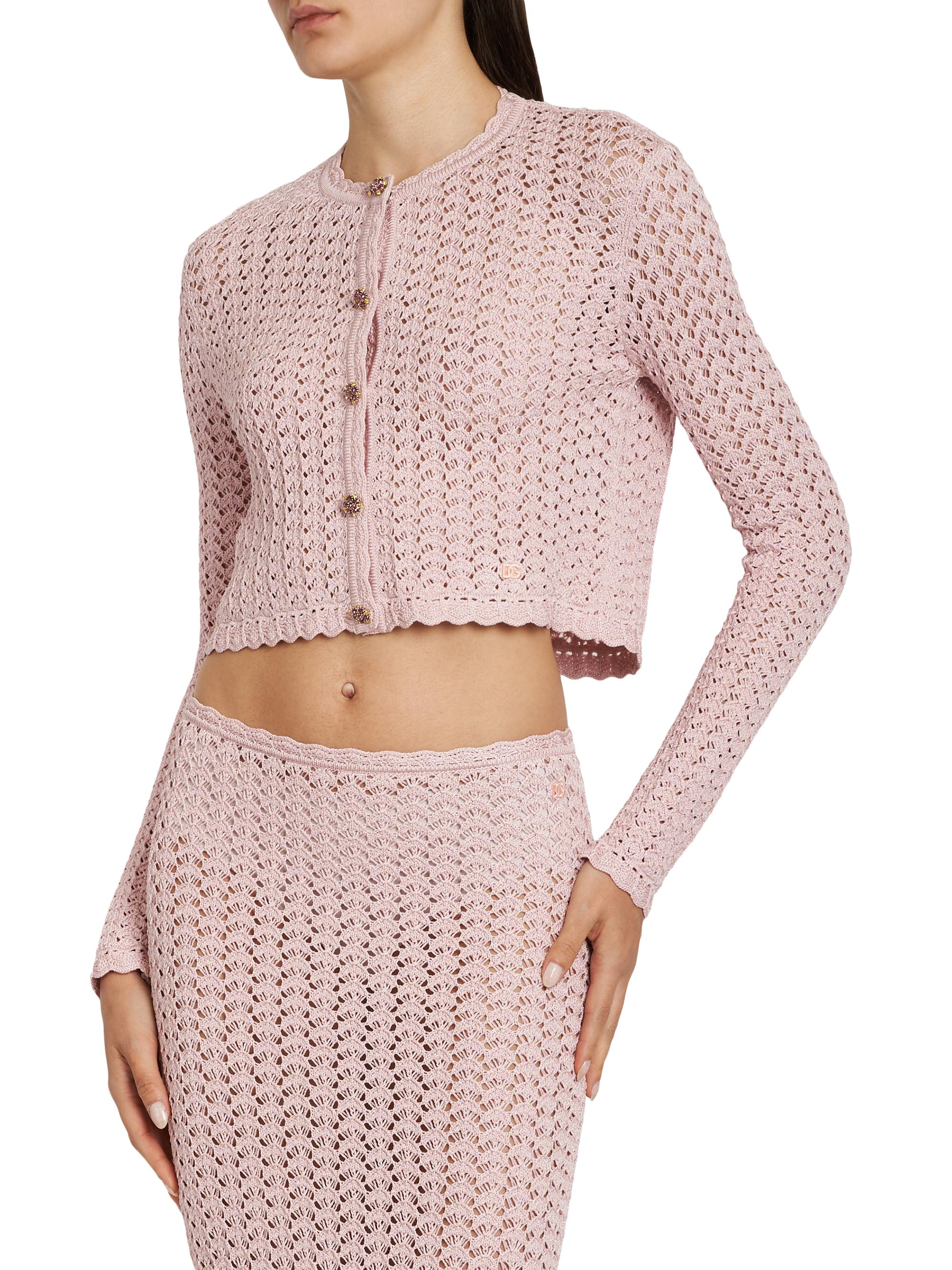 Dolce&Gabbana Crochet Knit Crop Cardigan | Saks Fifth Avenue