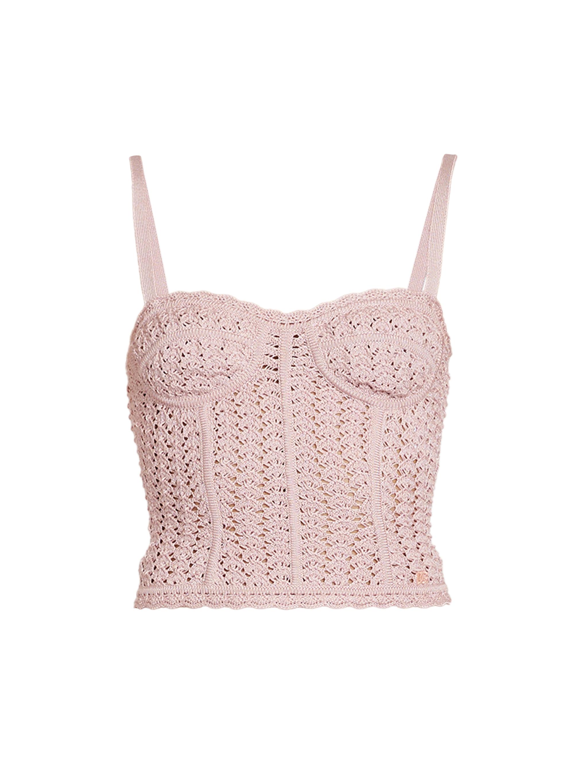 Dolce & Gabbana Women's Bustier Knit Crop Tank - Rosa