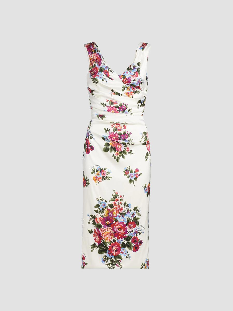 Dolce&Gabbana Floral Bouquet Print Sheath Dress | Saks Fifth Avenue