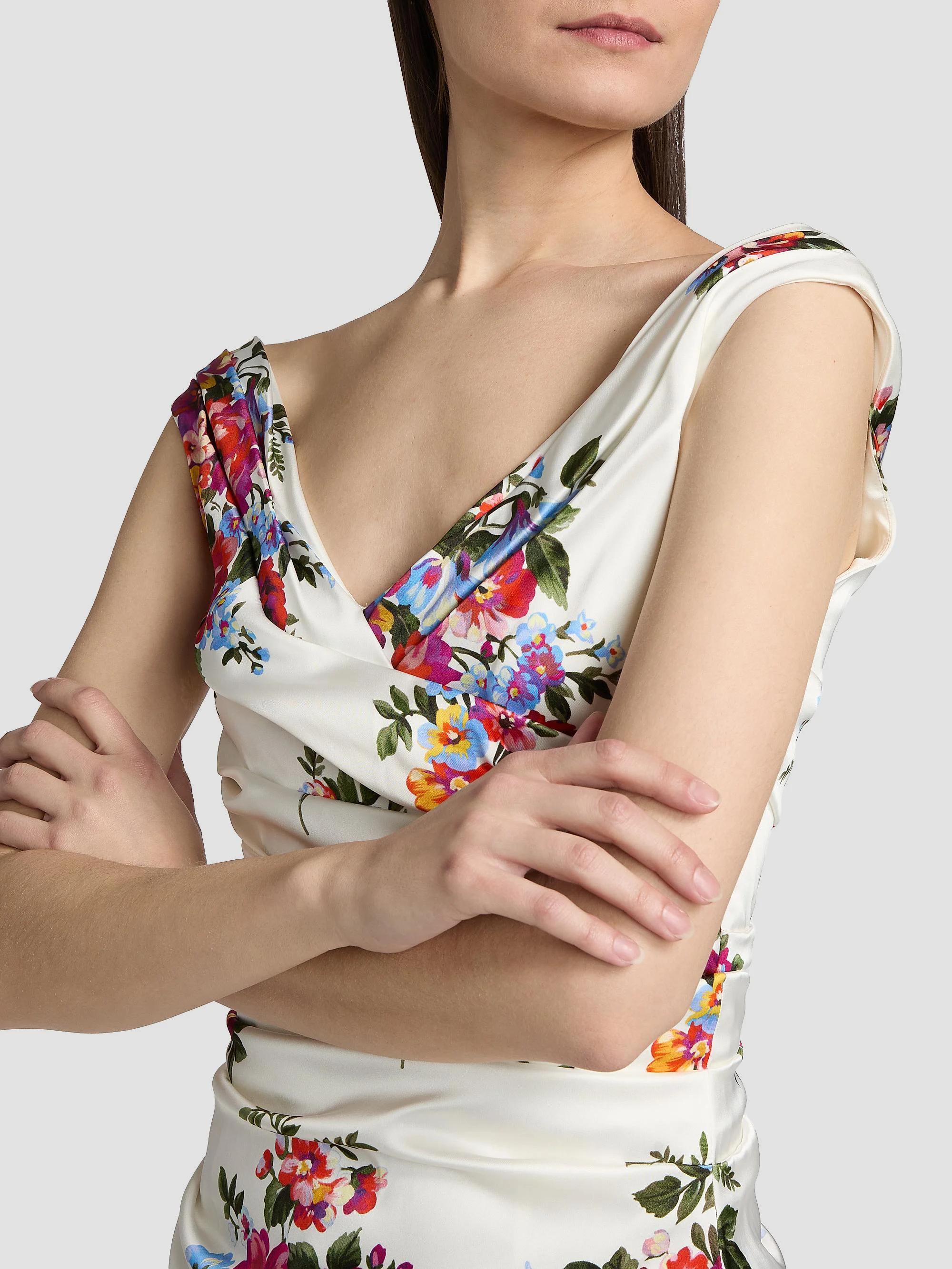 Dolce&Gabbana Floral Bouquet Print Sheath Dress | Saks Fifth Avenue