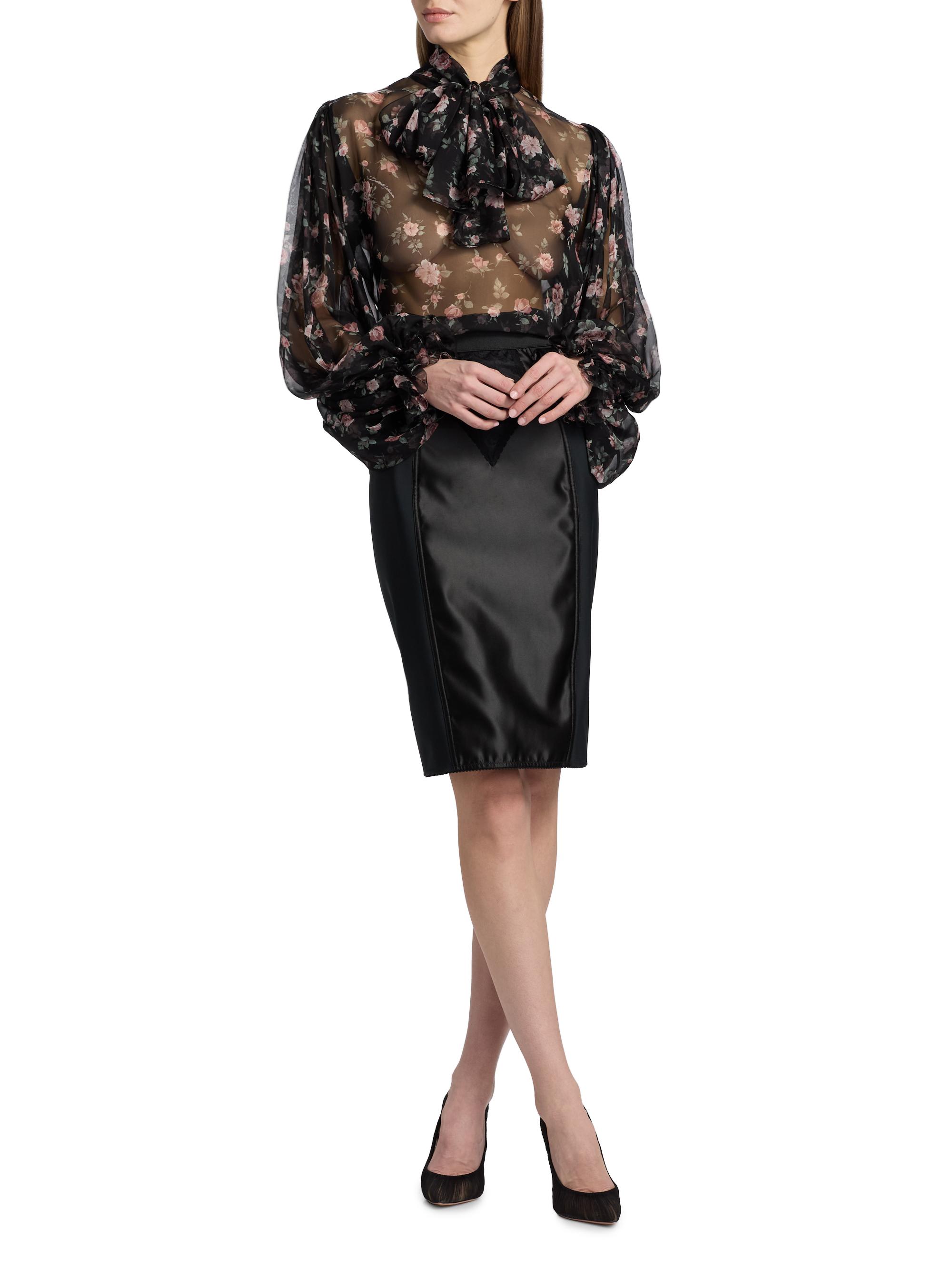 Dolce&Gabbana Vintage Rose Silk Tieneck Blouse | Saks Fifth Avenue