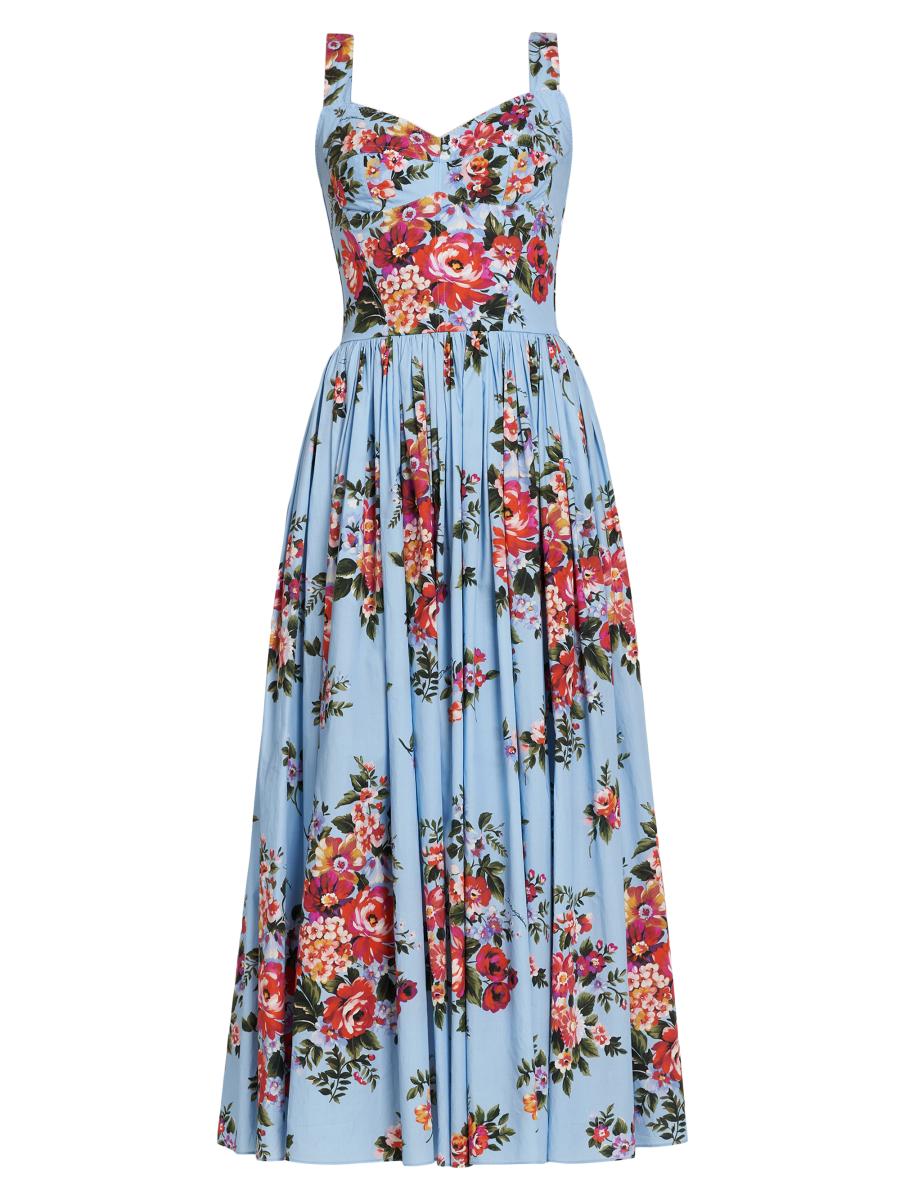 Dolce & Gabbana ワンピース　11／12歳 Dolce&Gabbana Pleated Floral Cotton Midi-Dress | Saks Fifth Avenue