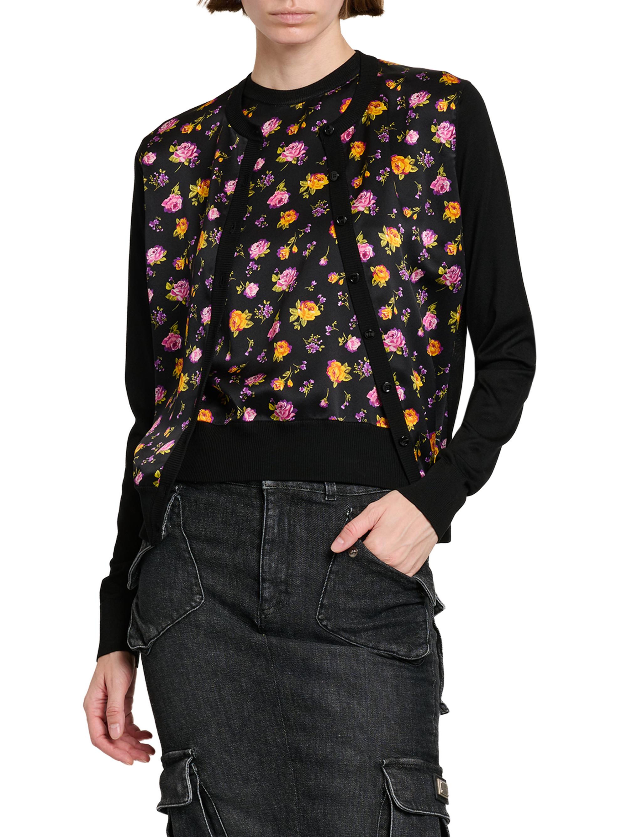 Dolce&Gabbana Mixed-Media Silk Cardigan | Saks Fifth Avenue