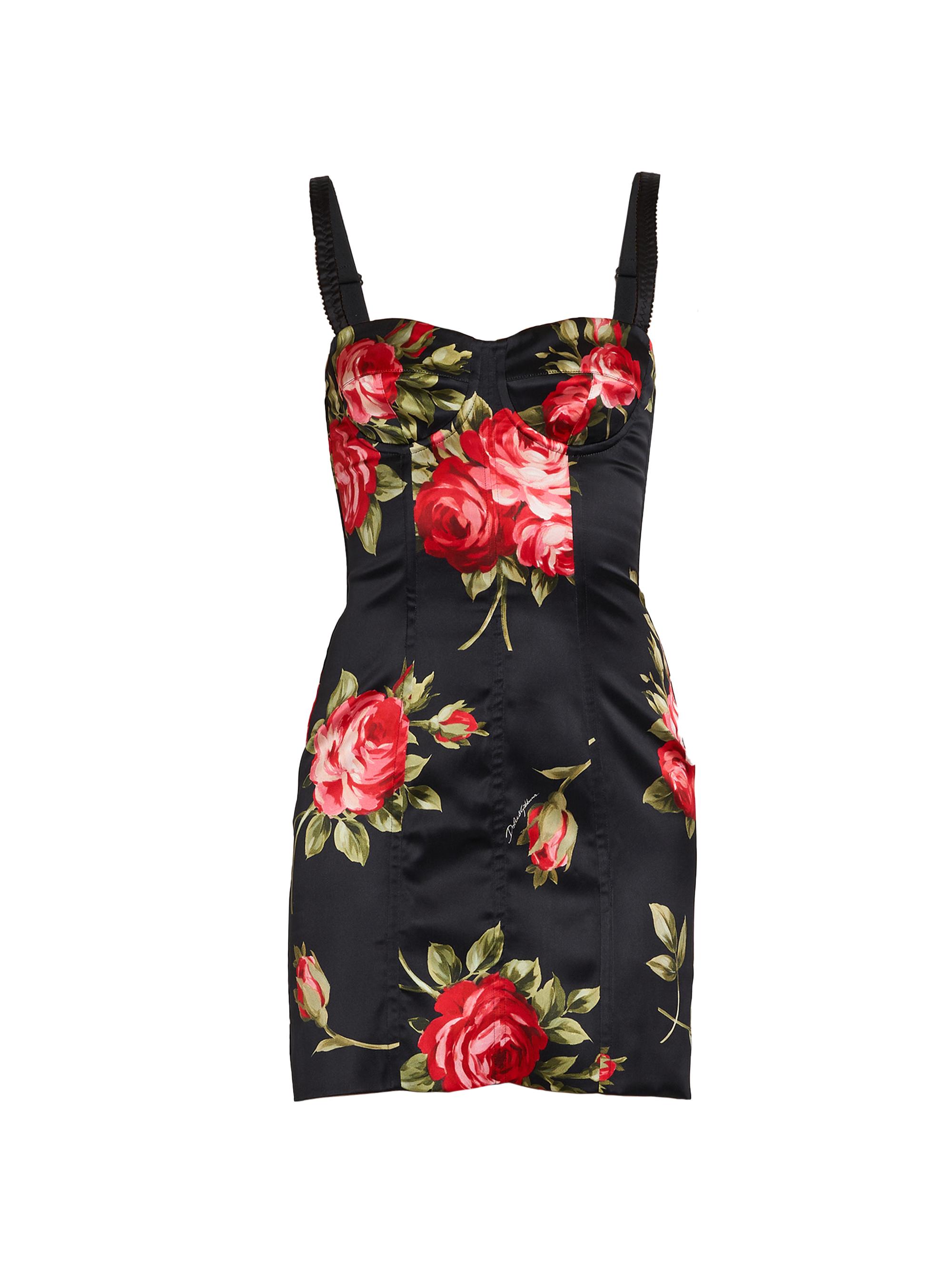 Dolce & Gabbana Women's Rose Bouquet-Print Cotton Minidress - Bouquet Rose F Nero