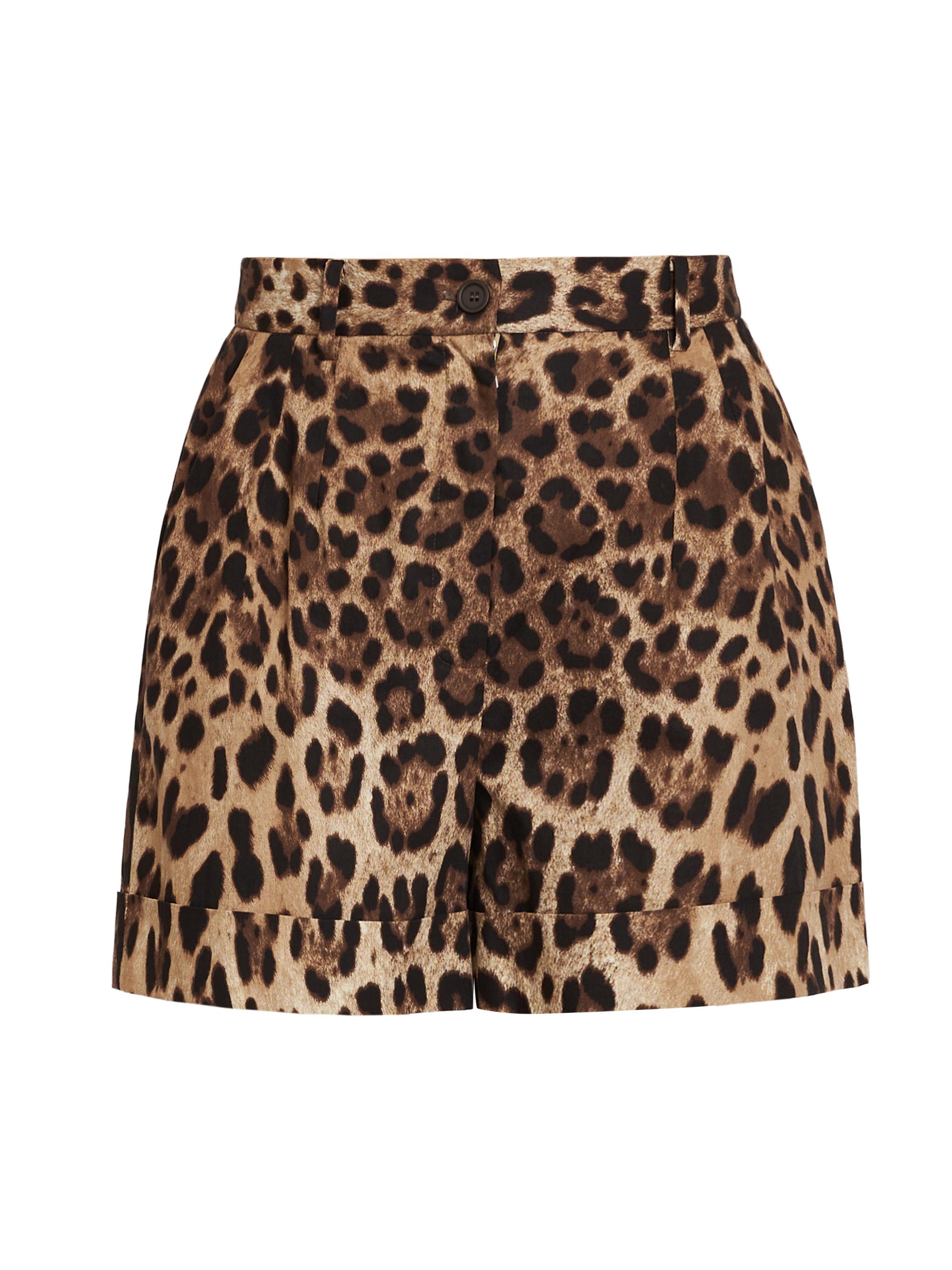 Dolce & Gabbana Women's Leopard-Print Cotton High-Rise Shorts - Leo New