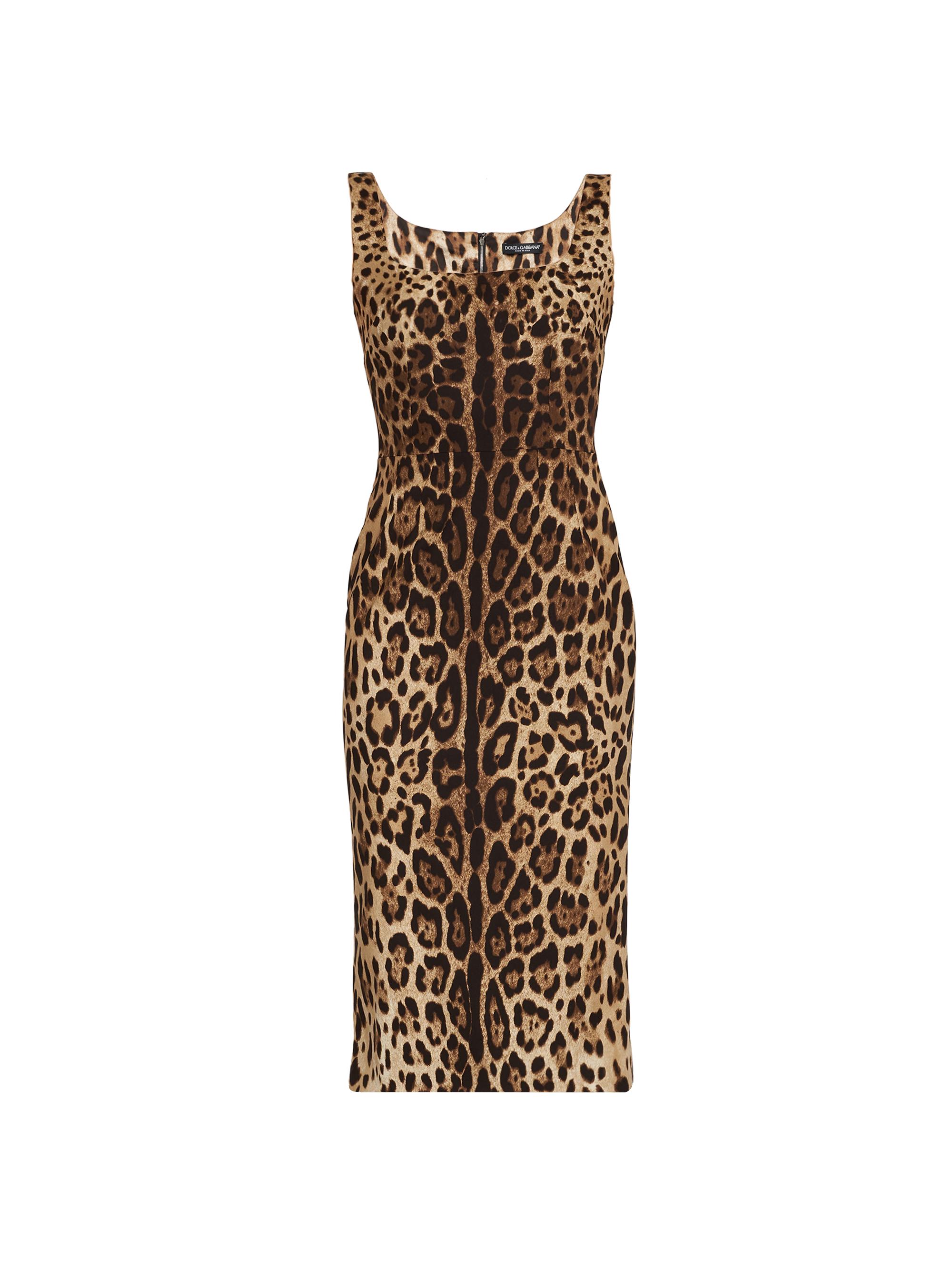 Dolce & Gabbana Women's Leopard-Print Stretch-Silk Midi-Dress - Leo New