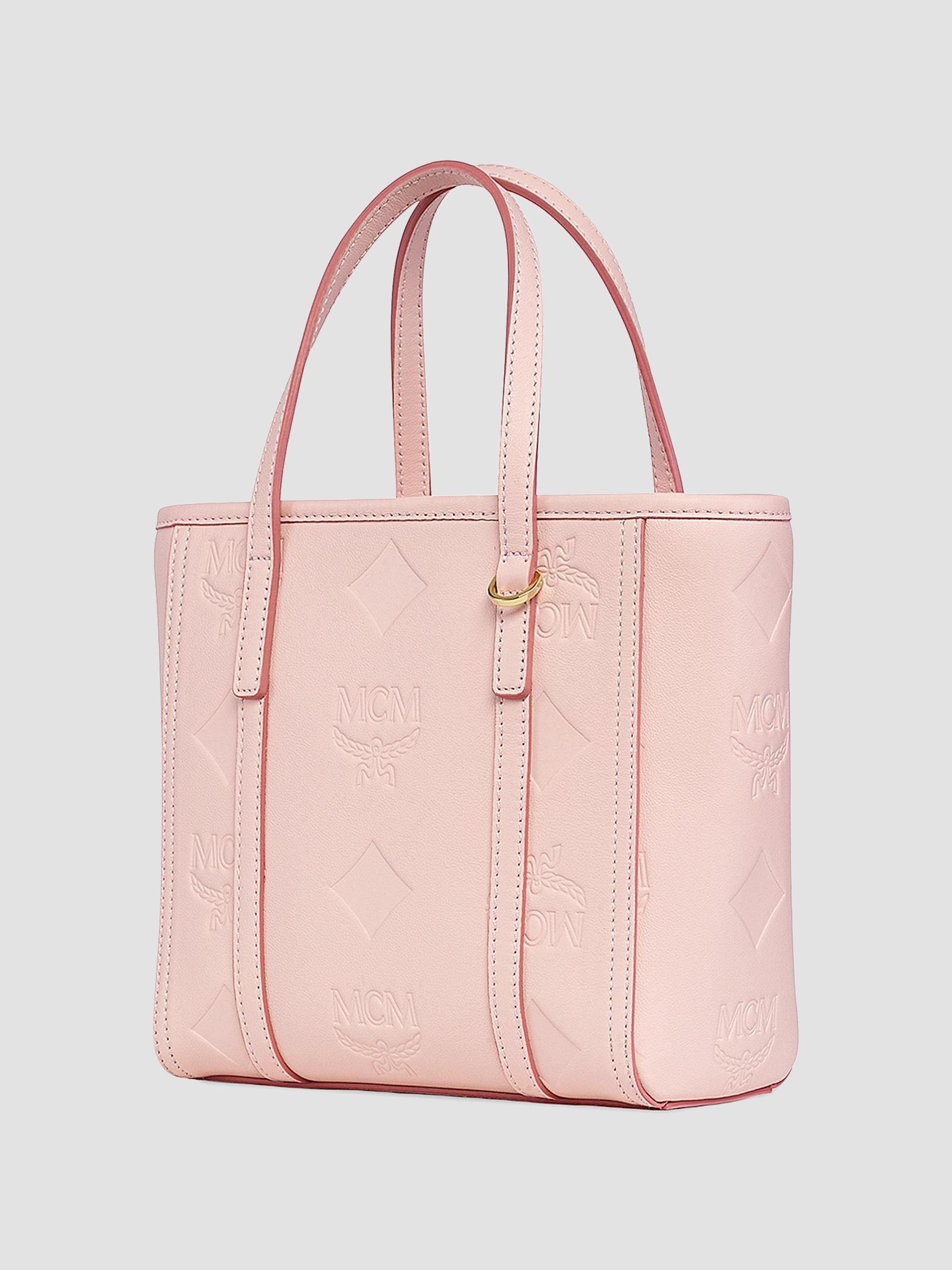 MCM Women's Mini Toni Visetos Cotton Shopper Tote Bag - Lotus Pink | Thumbnail 2