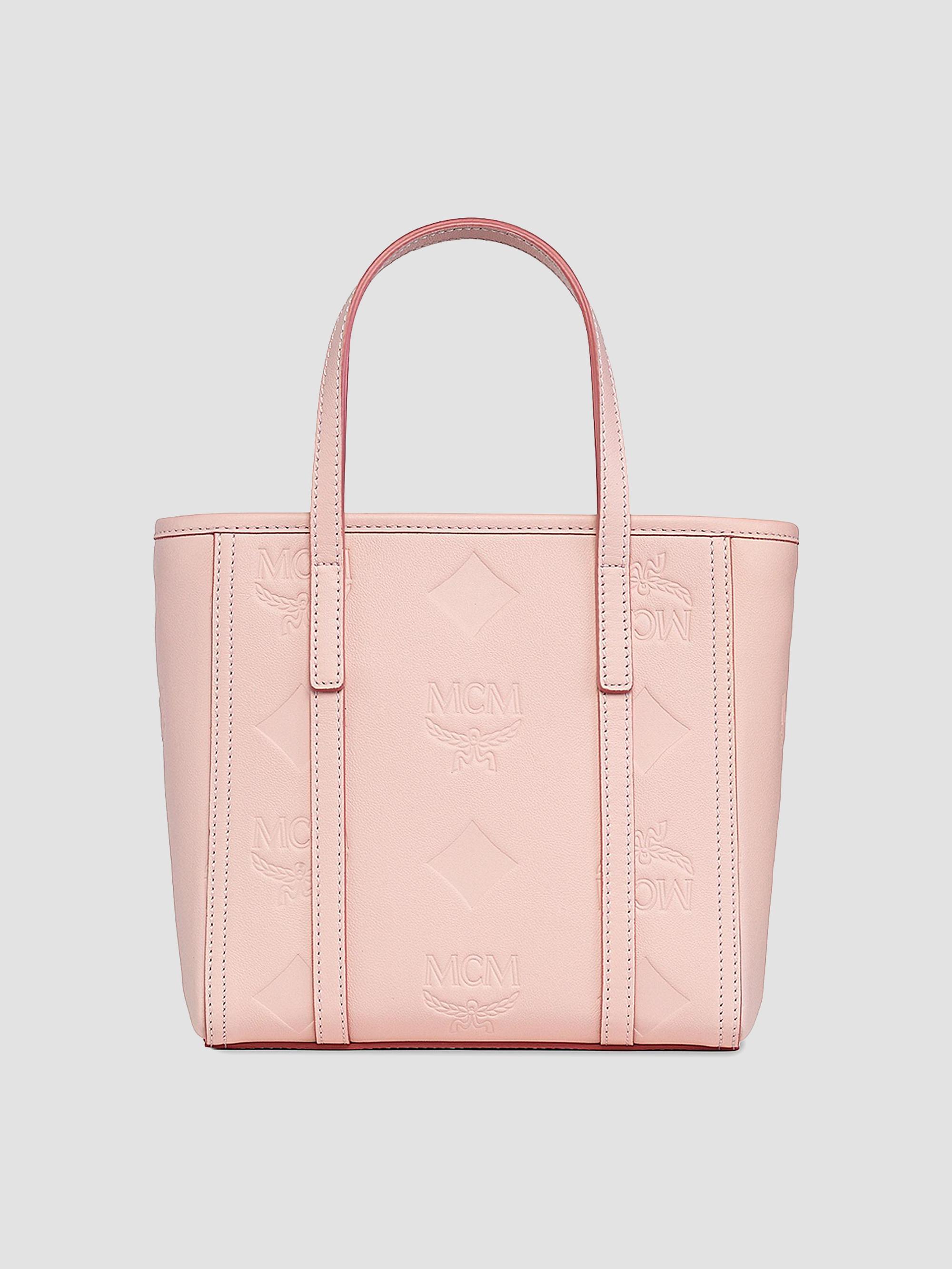 MCM Women's Mini Toni Visetos Cotton Shopper Tote Bag - Lotus Pink | Thumbnail 4