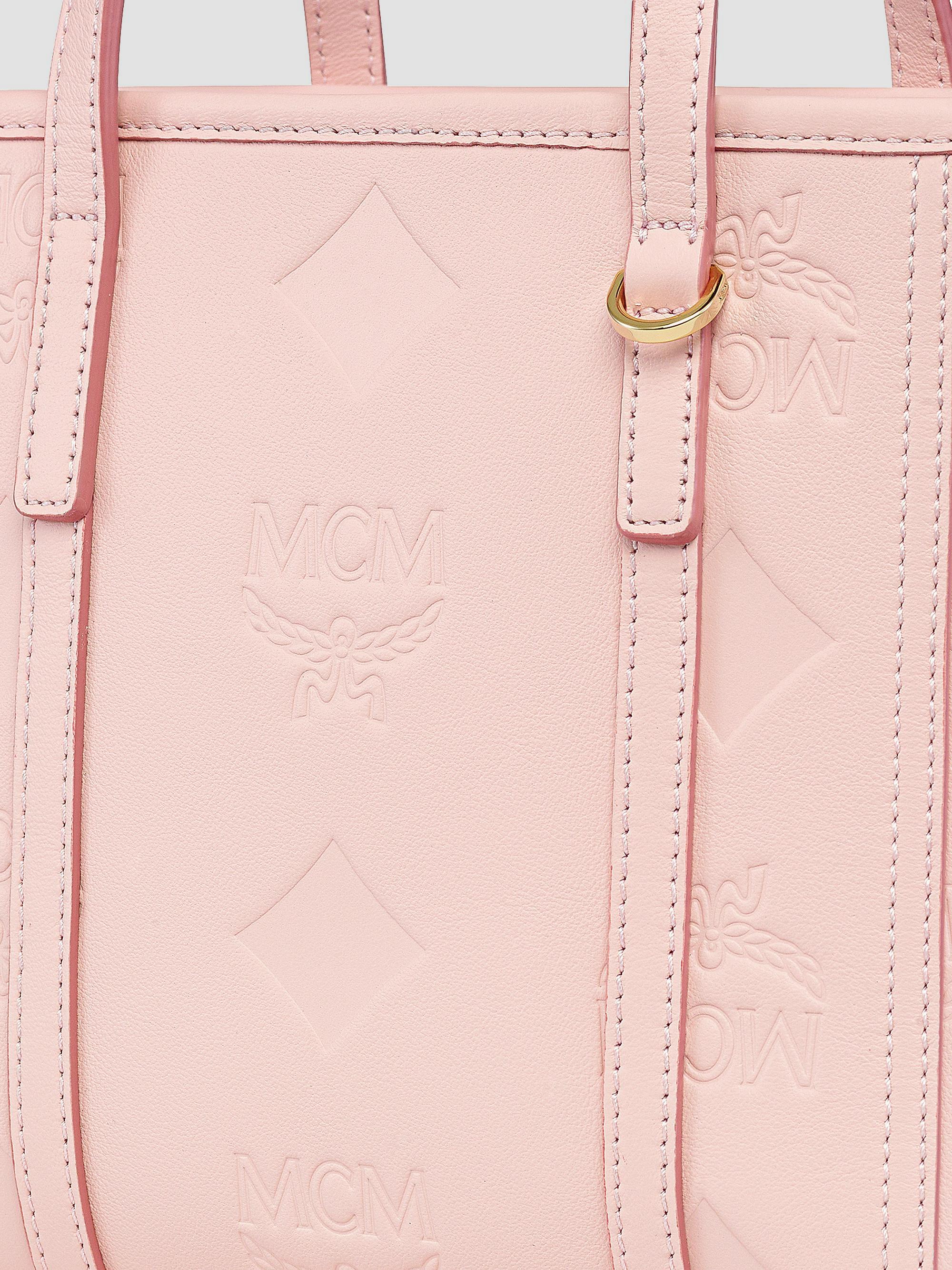 MCM Women's Mini Toni Visetos Cotton Shopper Tote Bag - Lotus Pink | Thumbnail 5