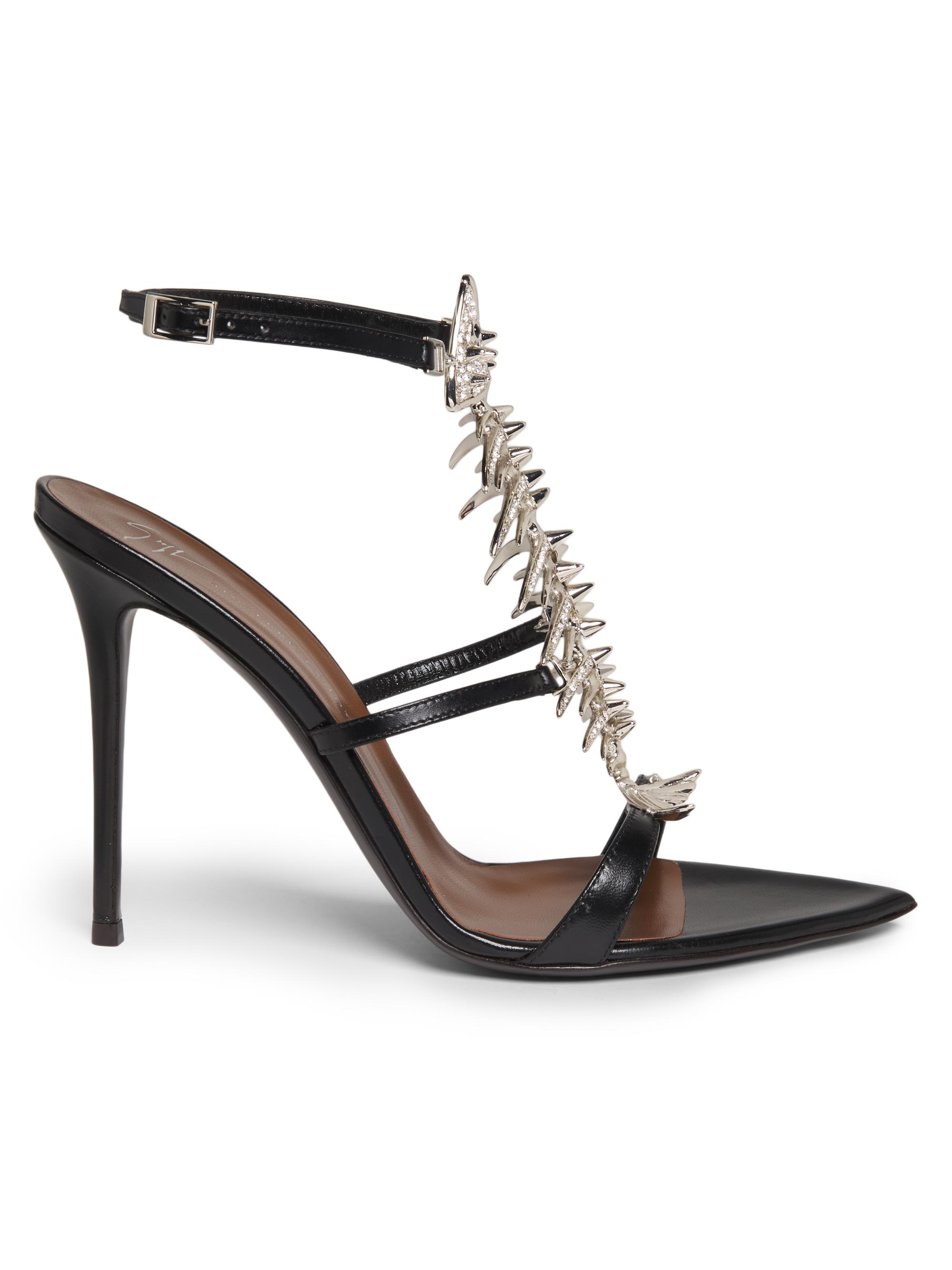 Giuseppe Zanotti Women's Embellished Fishbone 100MM Stiletto Sandals - Black