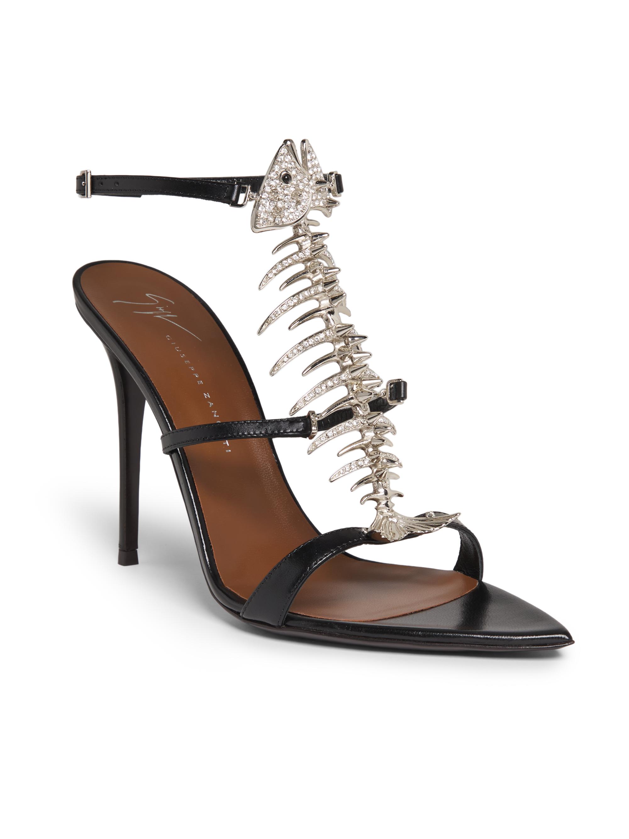 Embellished Fishbone 100MM Stiletto Sandals
