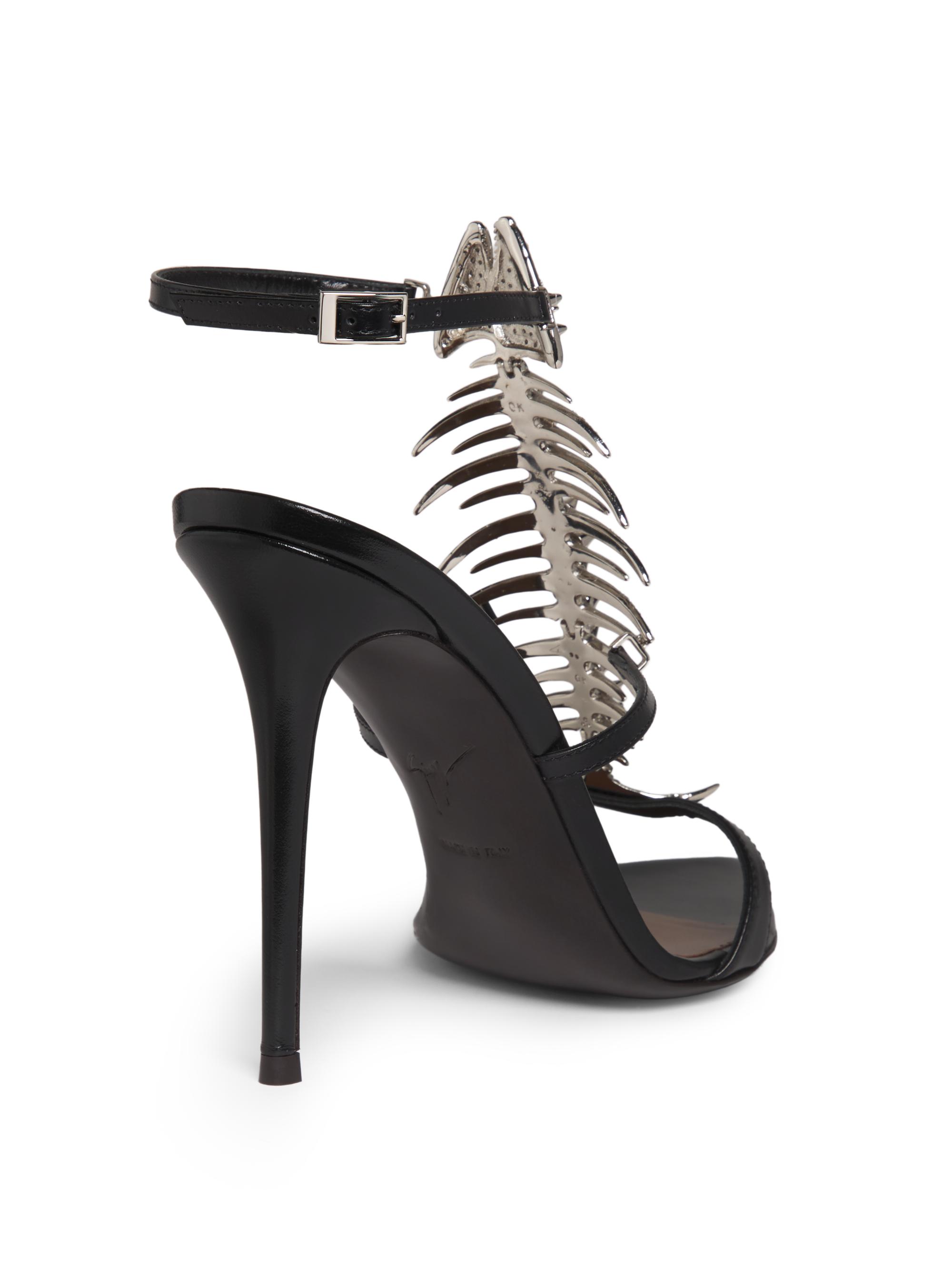 Embellished Fishbone 100MM Stiletto Sandals