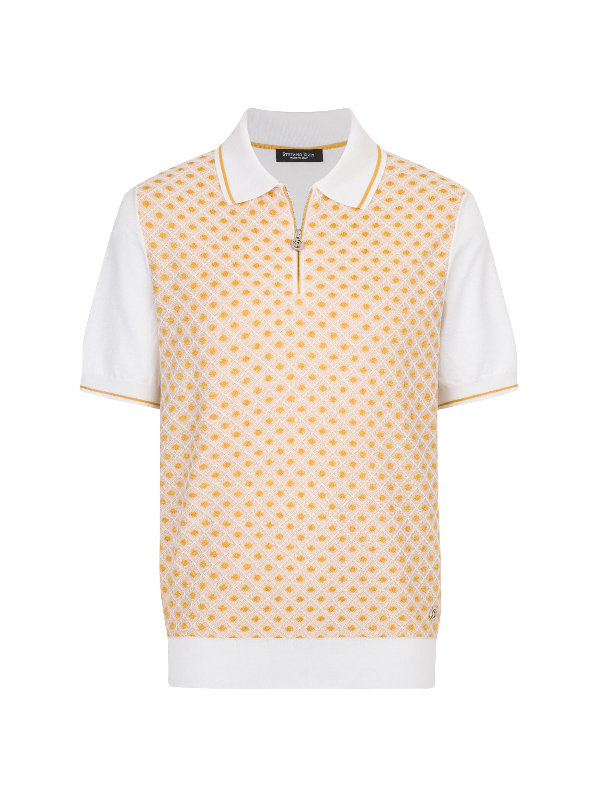 Stefano Ricci Men's Cotton Silk Zip Polo Shirt - Green