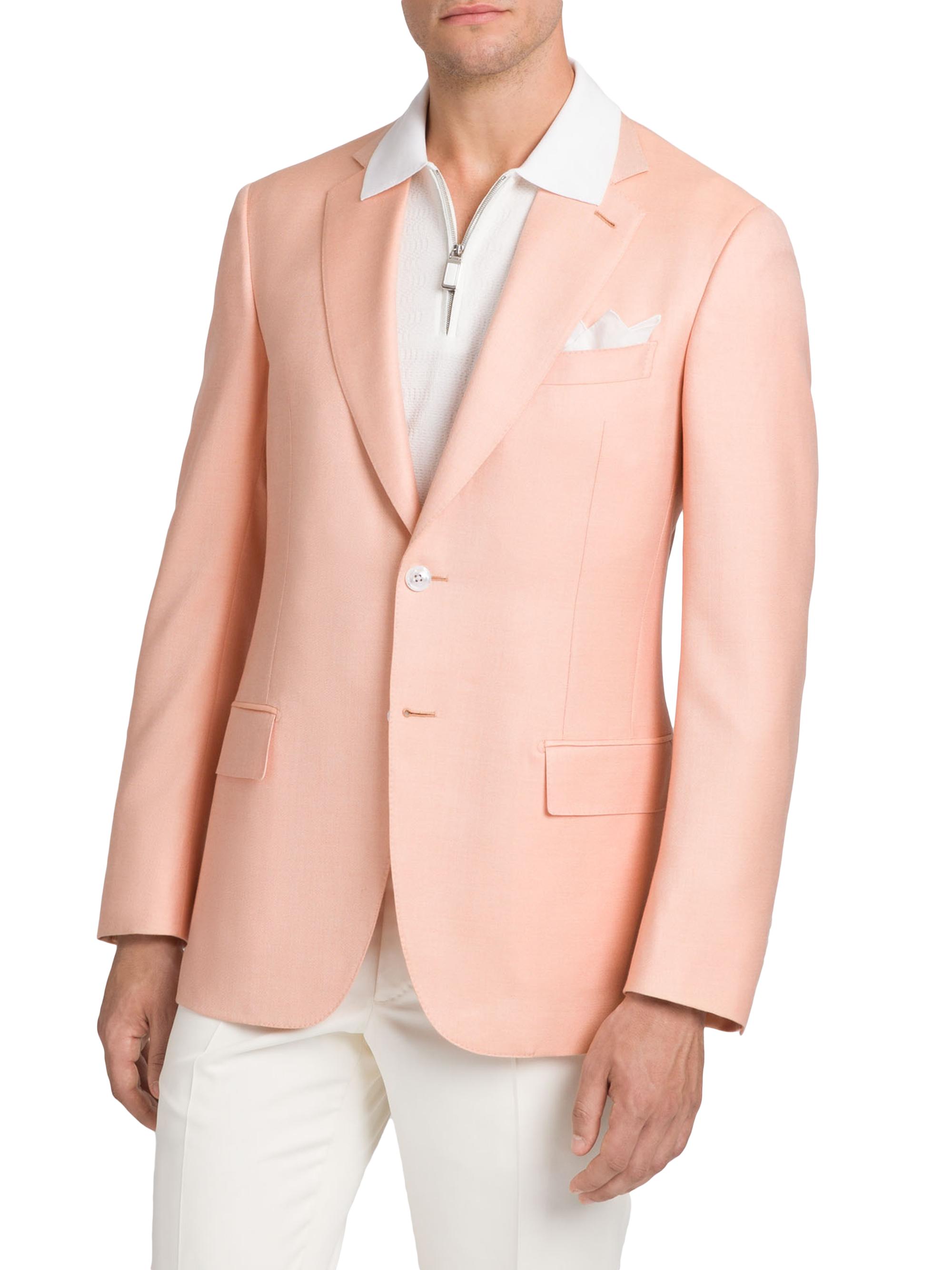 Stefano Ricci Men's Classic 2 Button Blazer in Cashmere and Silk - Orange