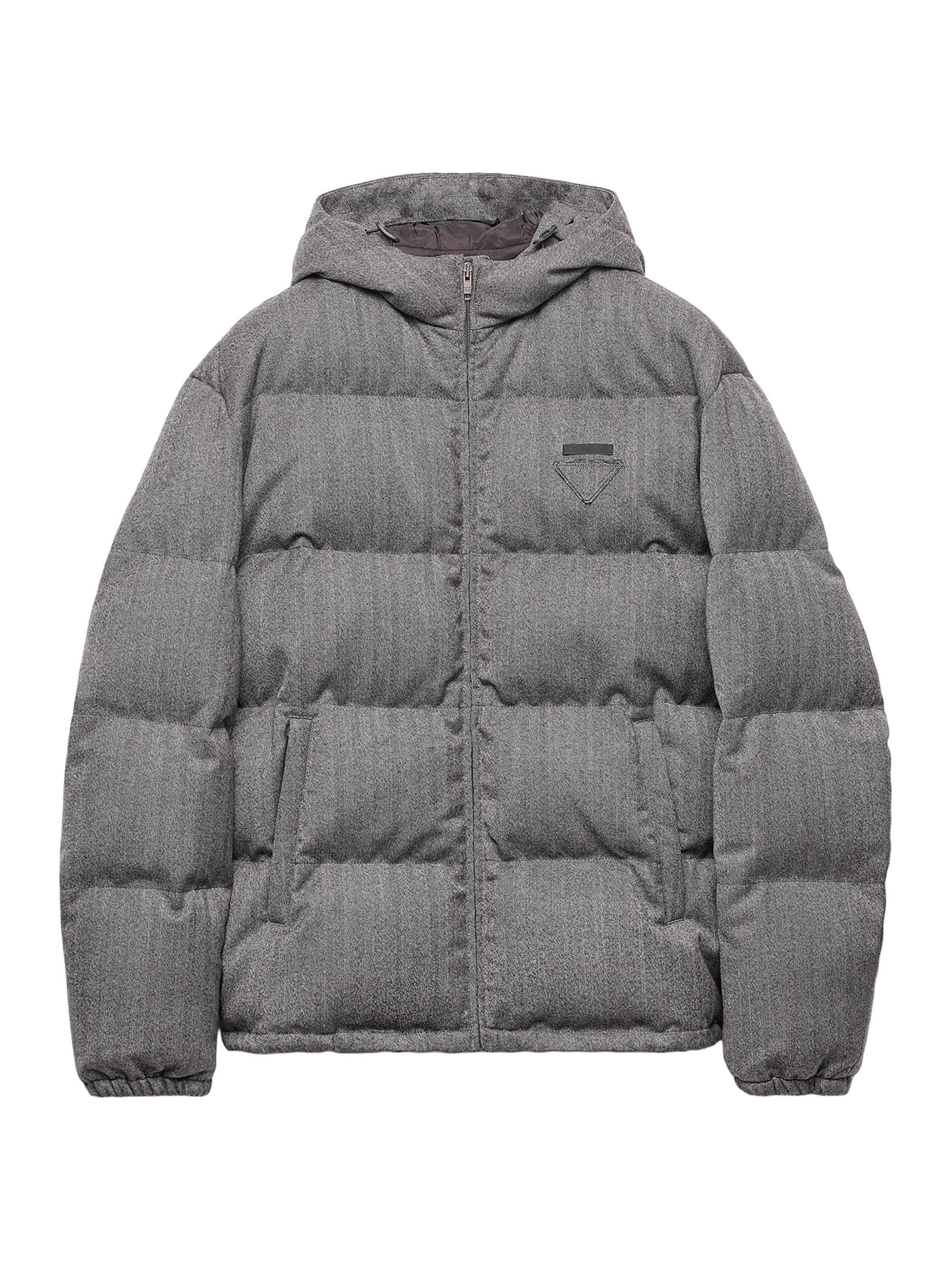 PRADA ダウンジャケット　グレー Grey Medium-weight Wool Down Jacket | PRADA