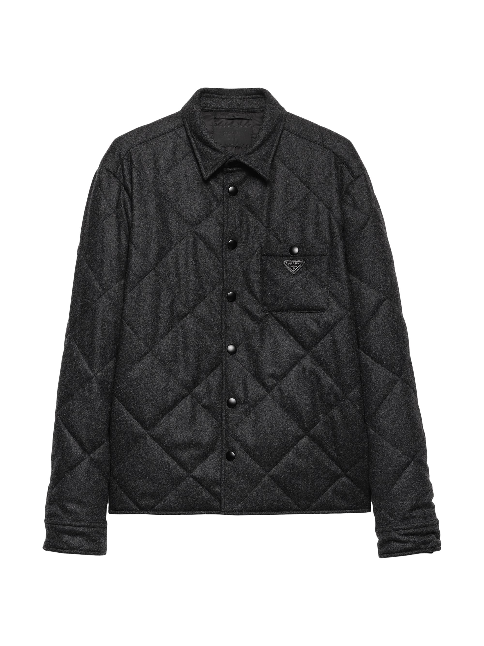 Prada Men's Padded Cashmere Shirt - Grey