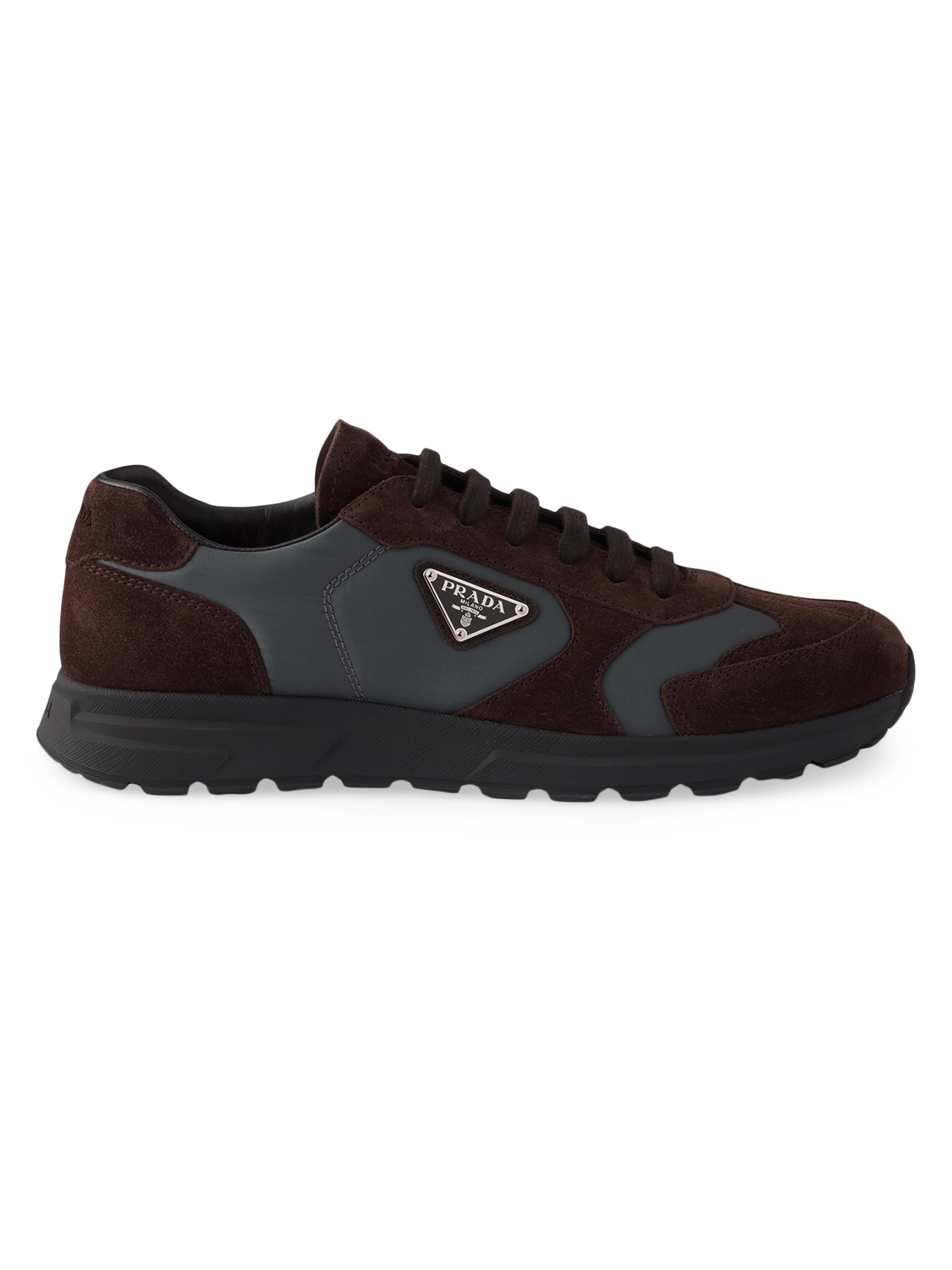 Prada Women's Suede and Re-Nylon Sneakers - Dark Brown