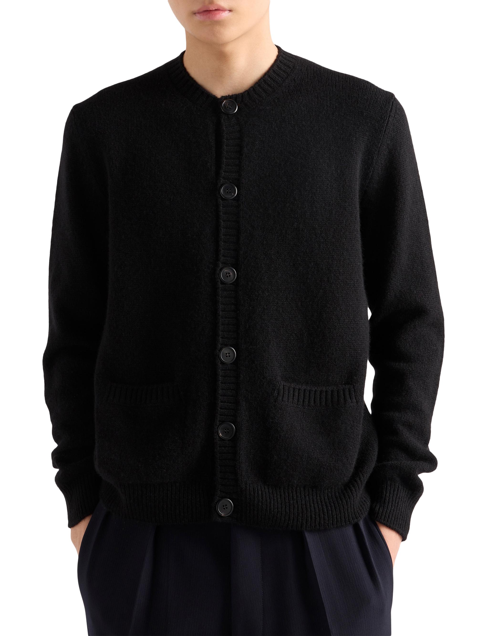 PRADA　wool & cashmere cardigan　NAVY Prada ribbed-knit Wool Cardigan | Blue | FARFETCH