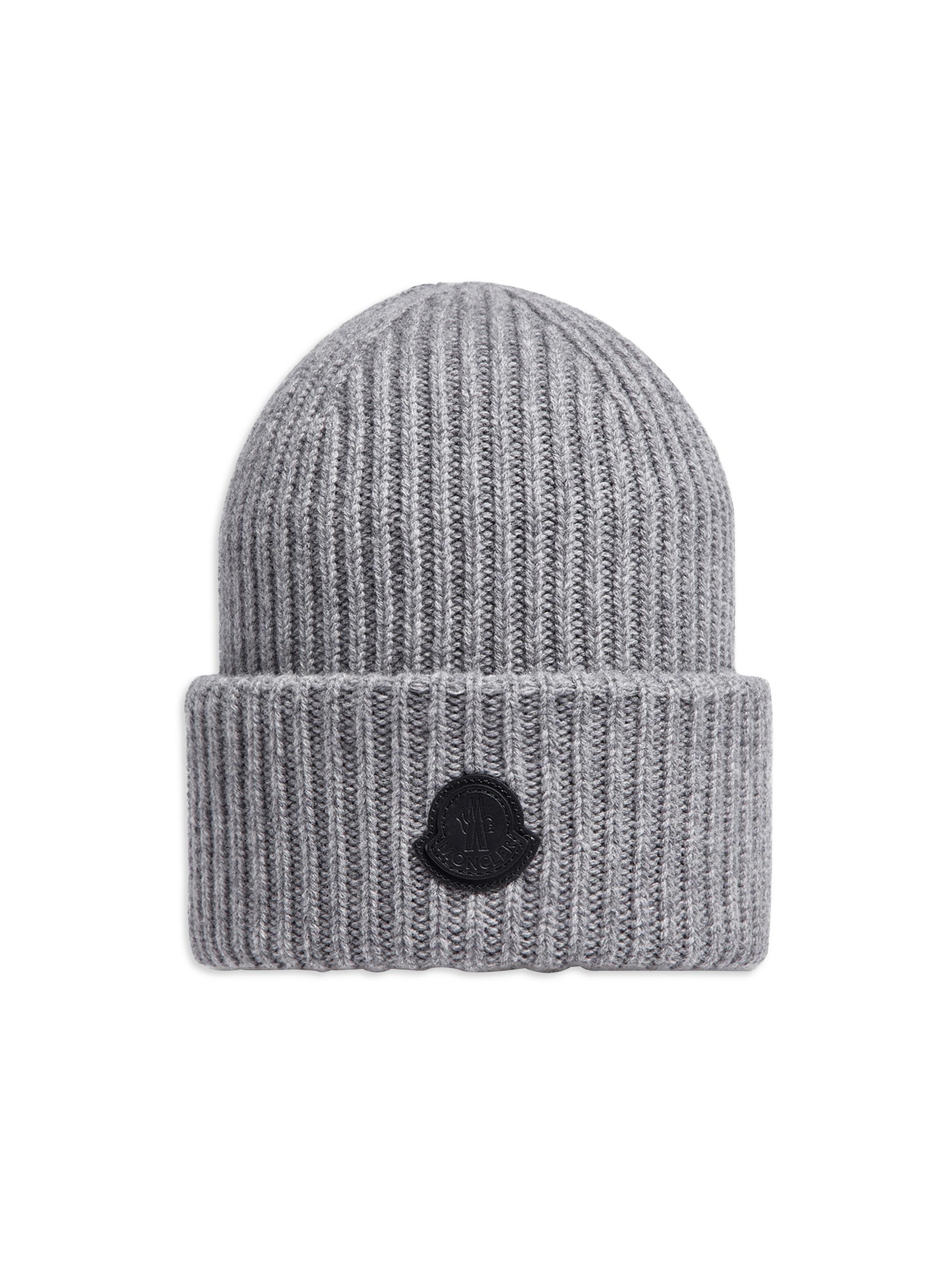 Moncler Men's Beanie Hat in Cashmere - Light Gray