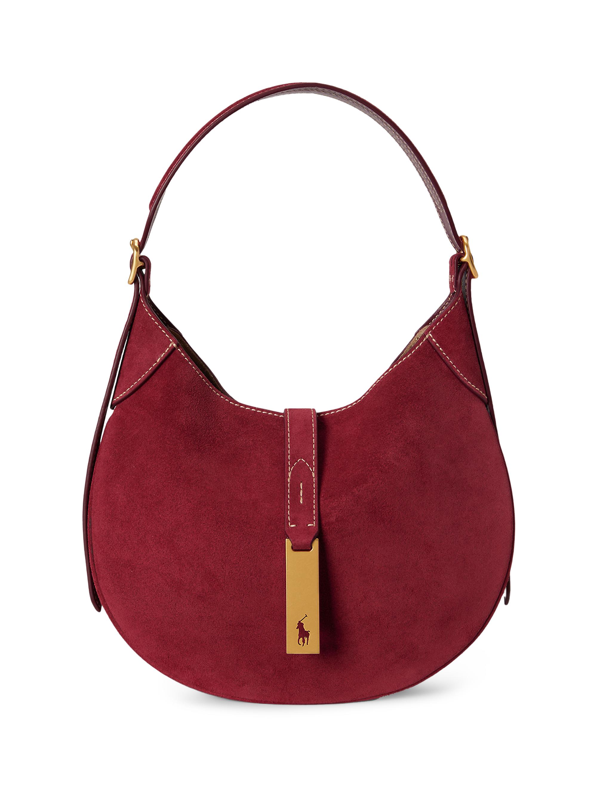Polo Ralph Lauren Women's  Polo ID Suede Shoulder Bag - Red