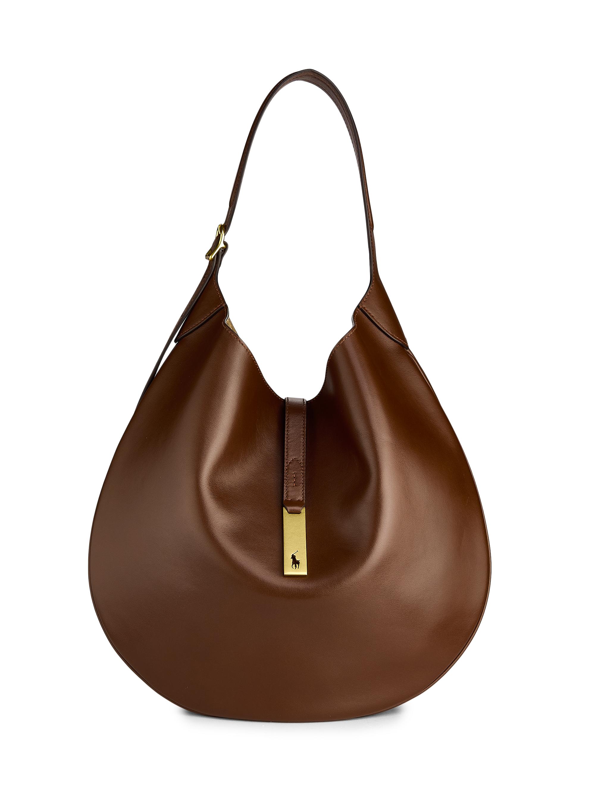 Polo Ralph Lauren Women's Polo ID  Leather Shoulder Bag - Acorn