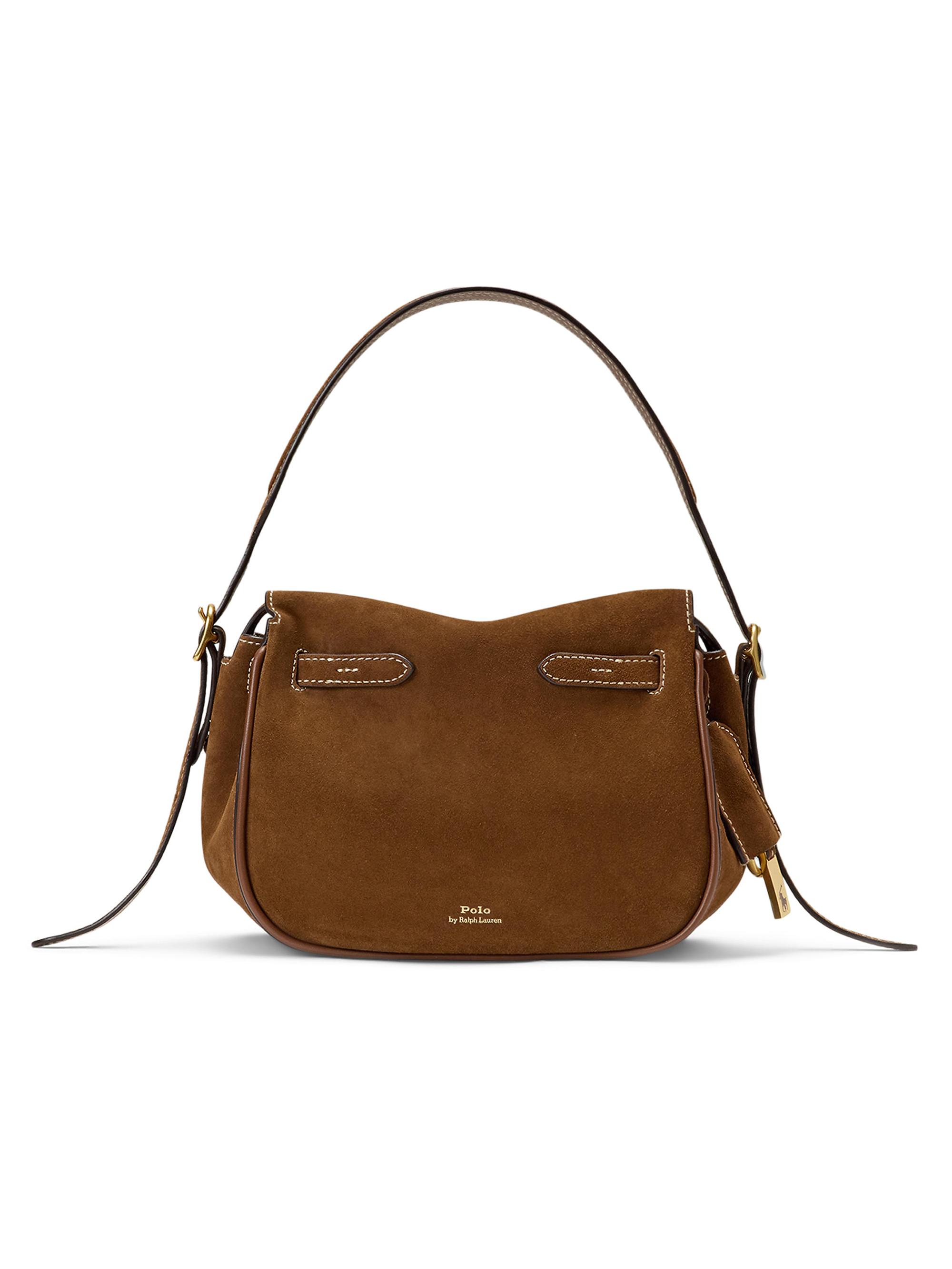 Polo Ralph Lauren Women's  Suede-Leather Satchel - Cinnamon And Cuoio