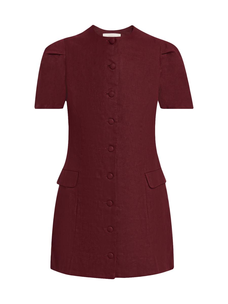 Faithfull the Brand Emma Linen Button-Front Minidress | Saks Fifth Avenue