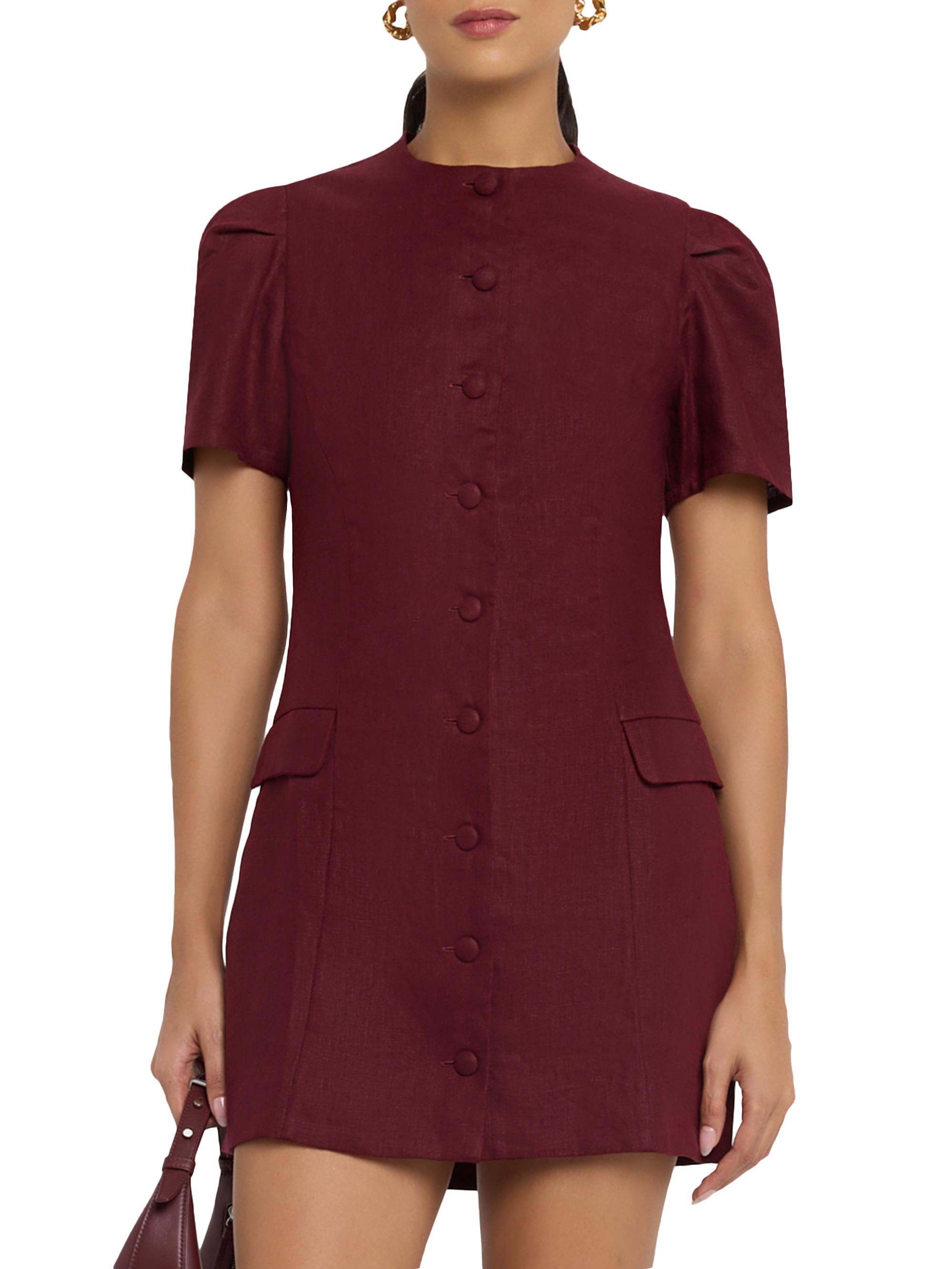 aje palladium ruffled mini dress Aje. Cresting Puff Sleeve Mini Dress