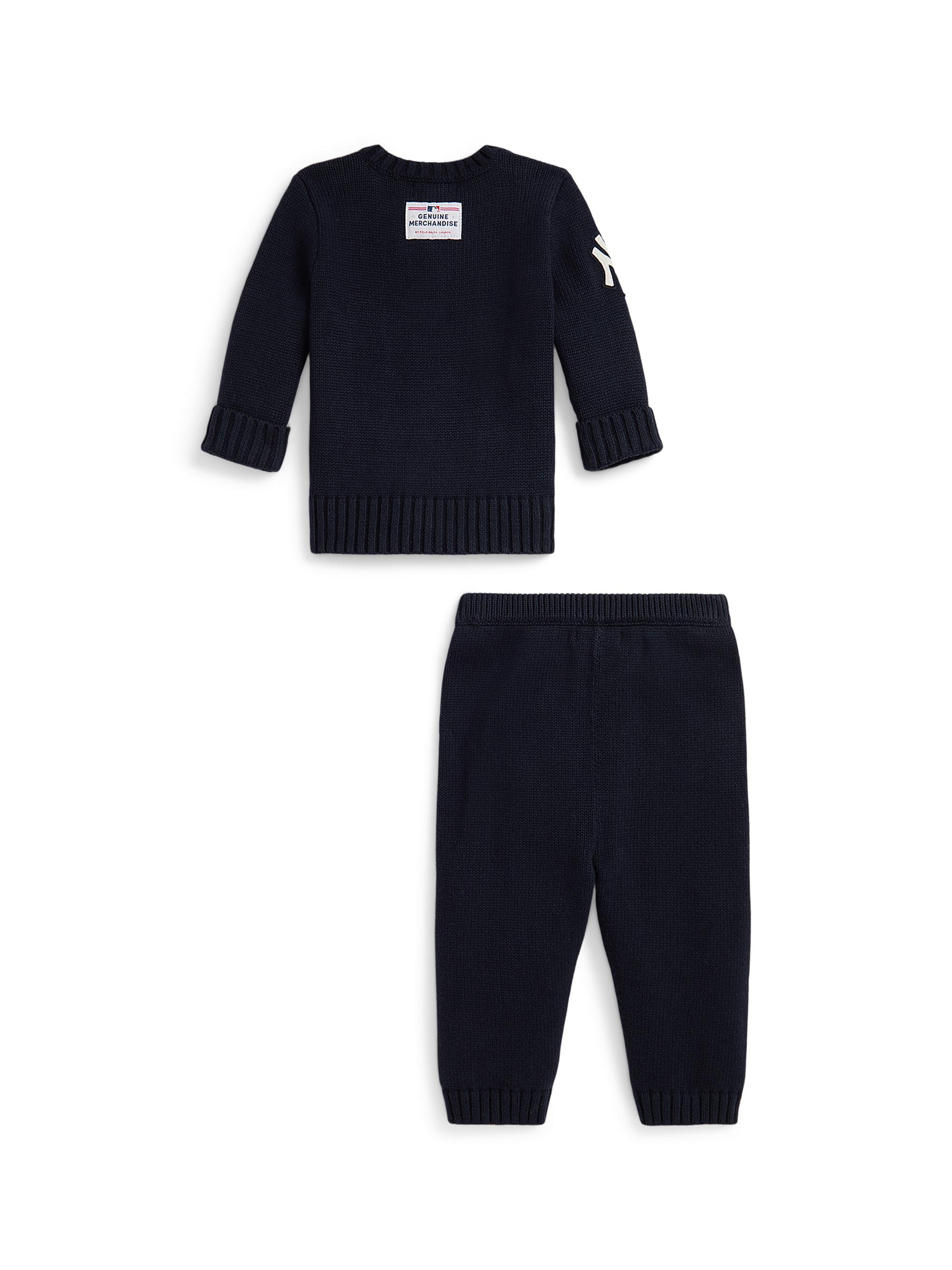 Baby Boy's Yankees Polo Bear Knit Sweater & Pants Set