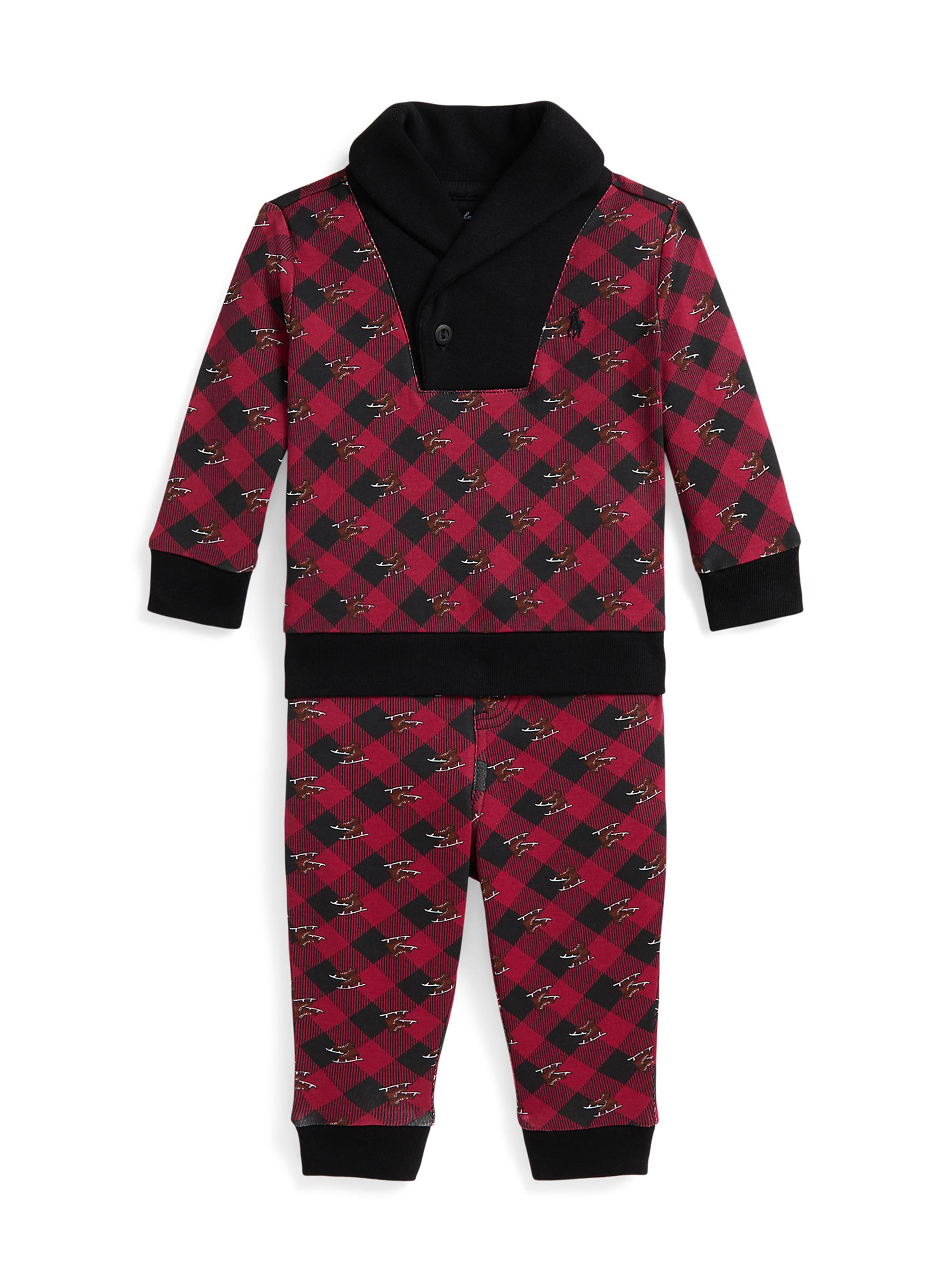 Baby Boy's Printed Plaid 2-Piece Sweater & Pants Set