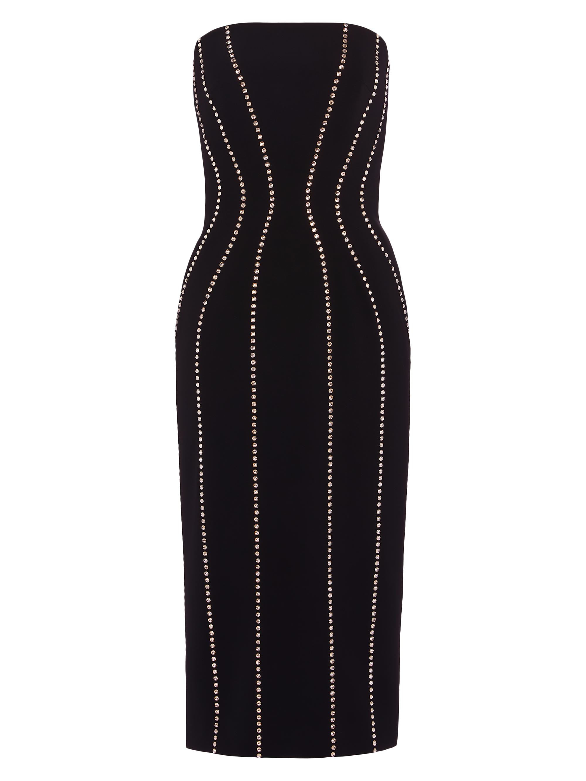 Jenny Packham Women's Verity Rhinestone Strapless Cocktail Dress - Liquorice