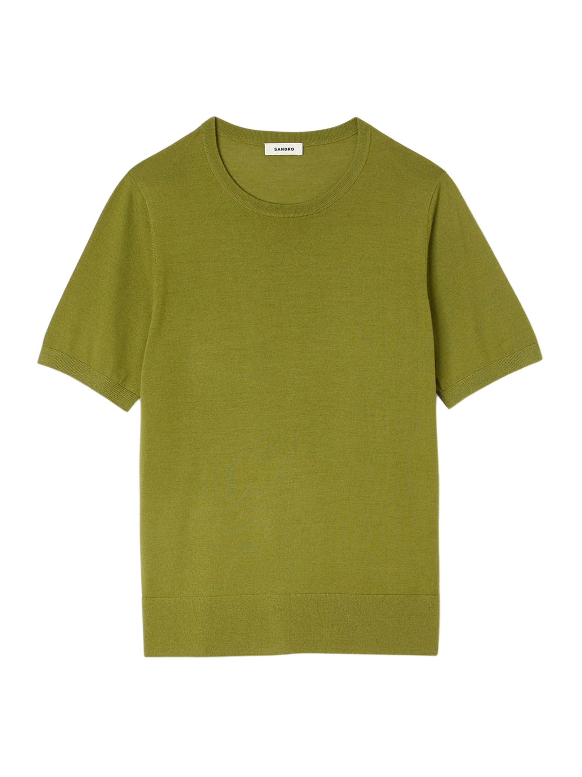 Sandro Men's Flowing Knit T-Shirt - Super Grass