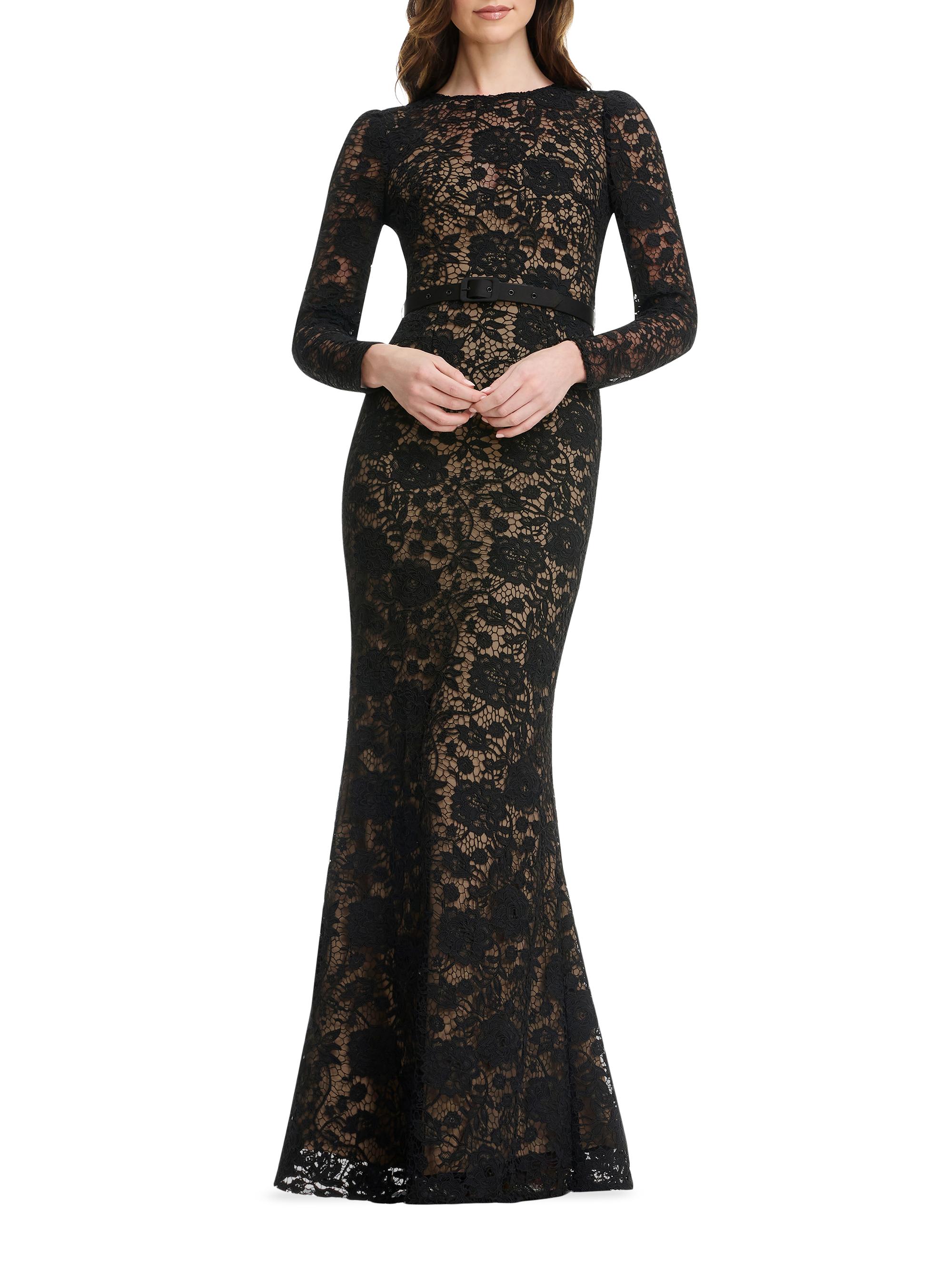 open lace back dress Square Neck Long Sleeve Dress  PRIVATE LABEL by Genavieve