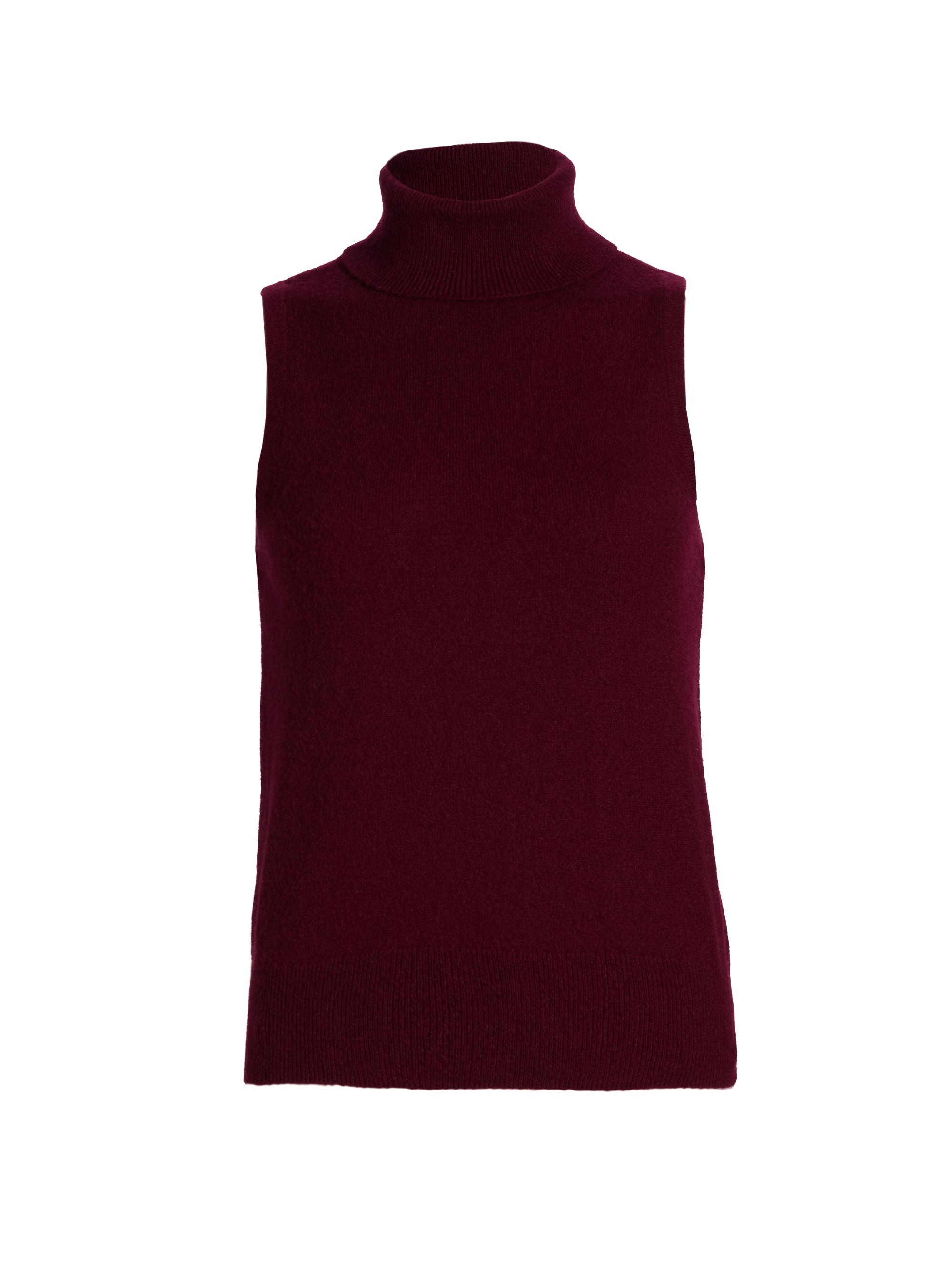 Cashmere Sleeveless Turtleneck Top