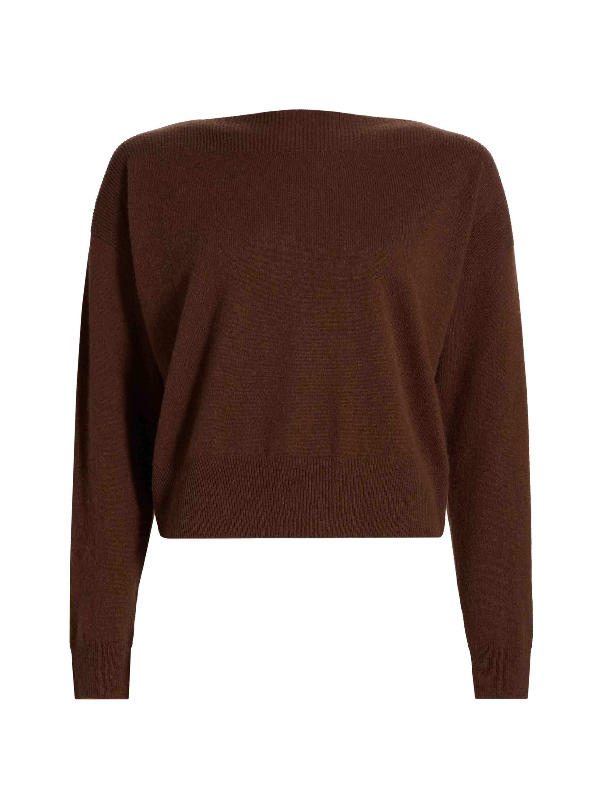 Stellae Dux Women's Cashmere Crop Sweater - Soft Chocolate