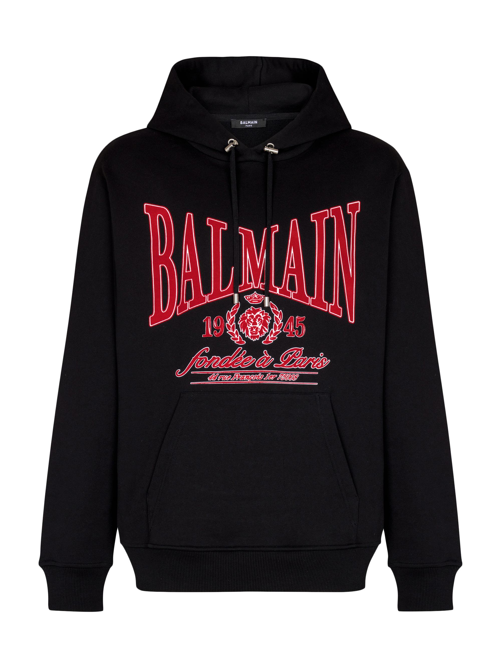 Balmain Logo-Embroidered Cotton Hoodie | Saks Fifth Avenue