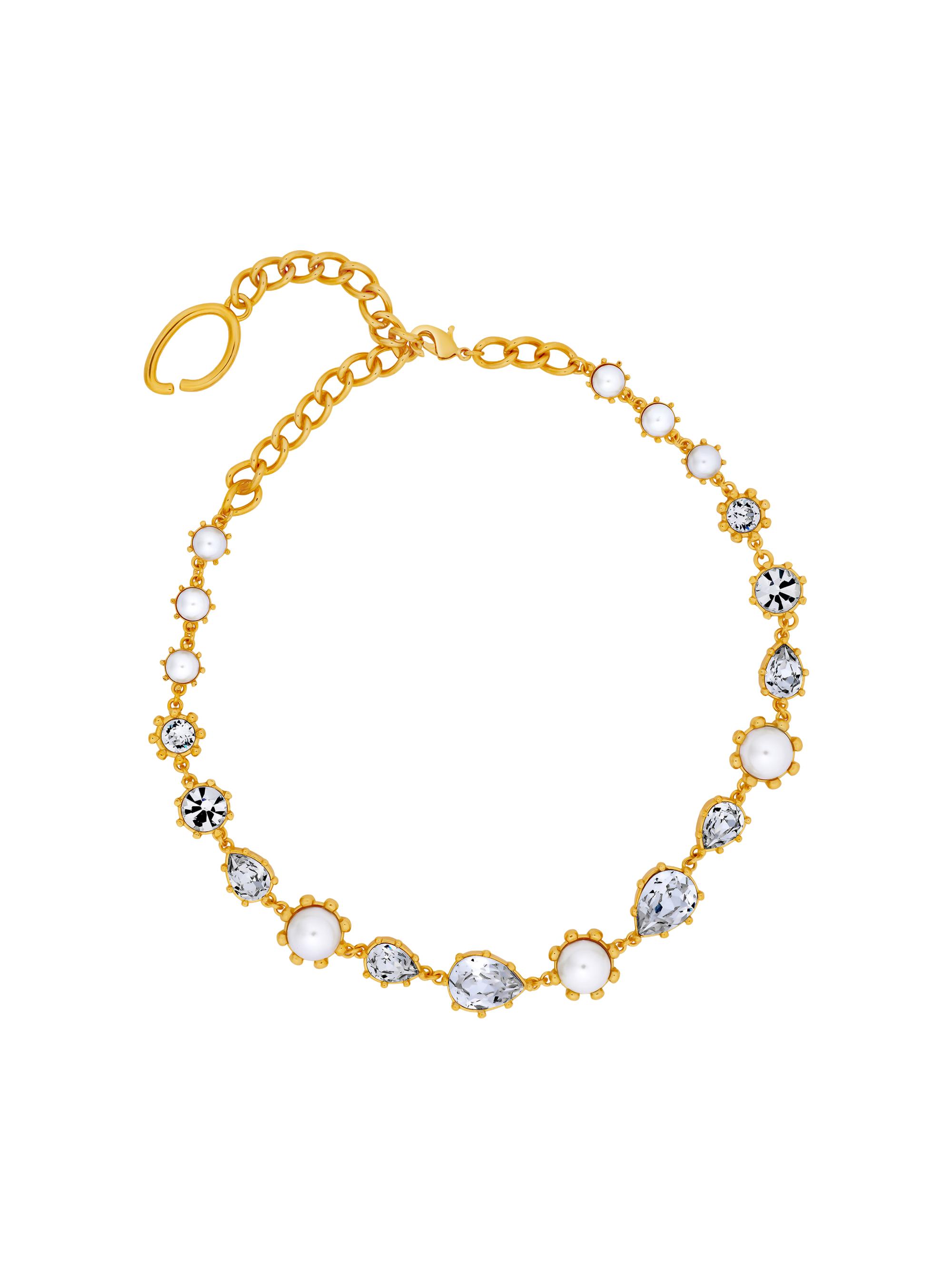 Oscar de la Renta Women's 24K-Gold-Plated, Imitation Pearl & Glass Crystal Necklace - Pearl