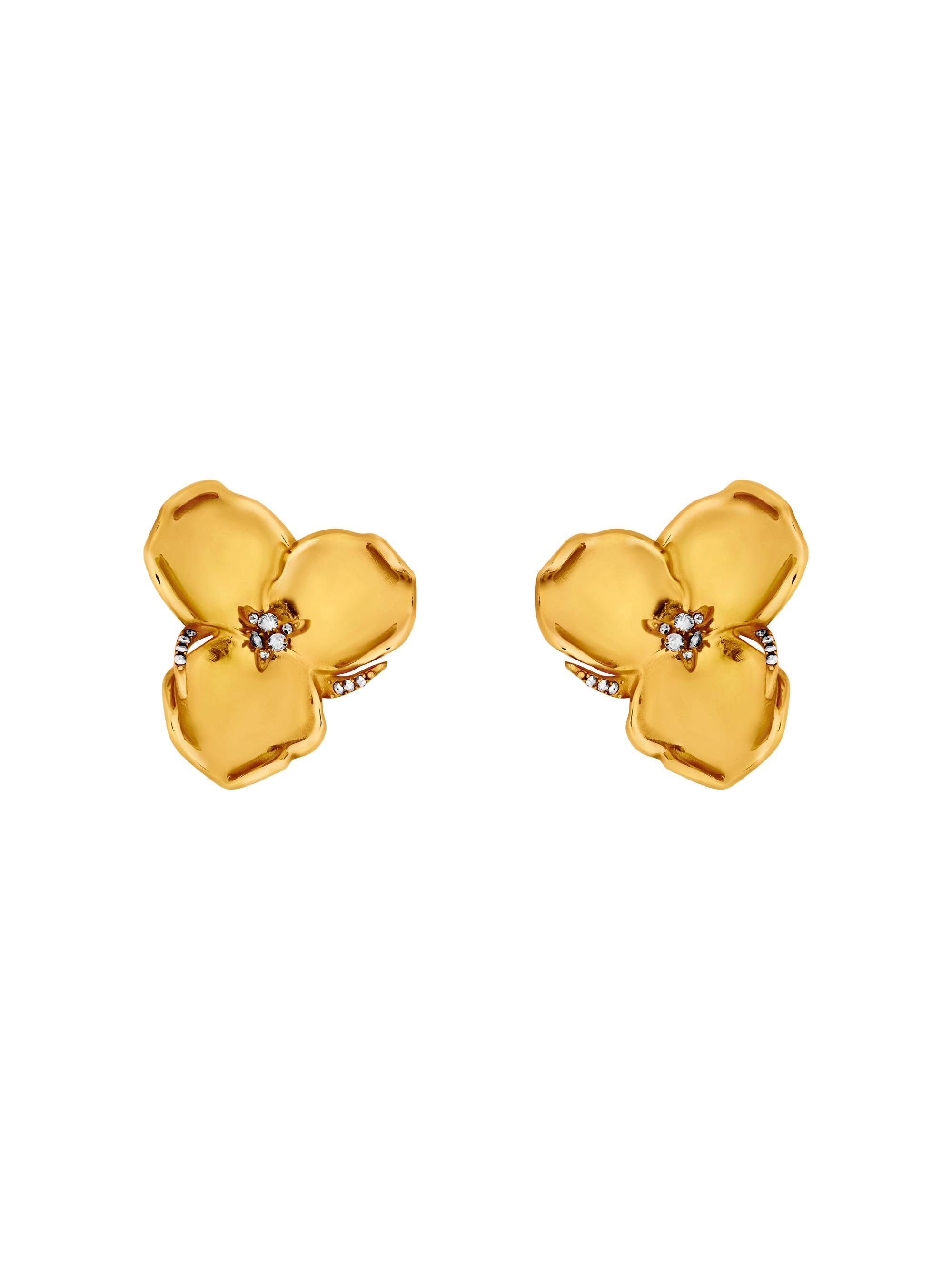 Oscar de la Renta Women's 24K-Gold-Plated & Glass Crystal Blossom Stud Earrings - Gold