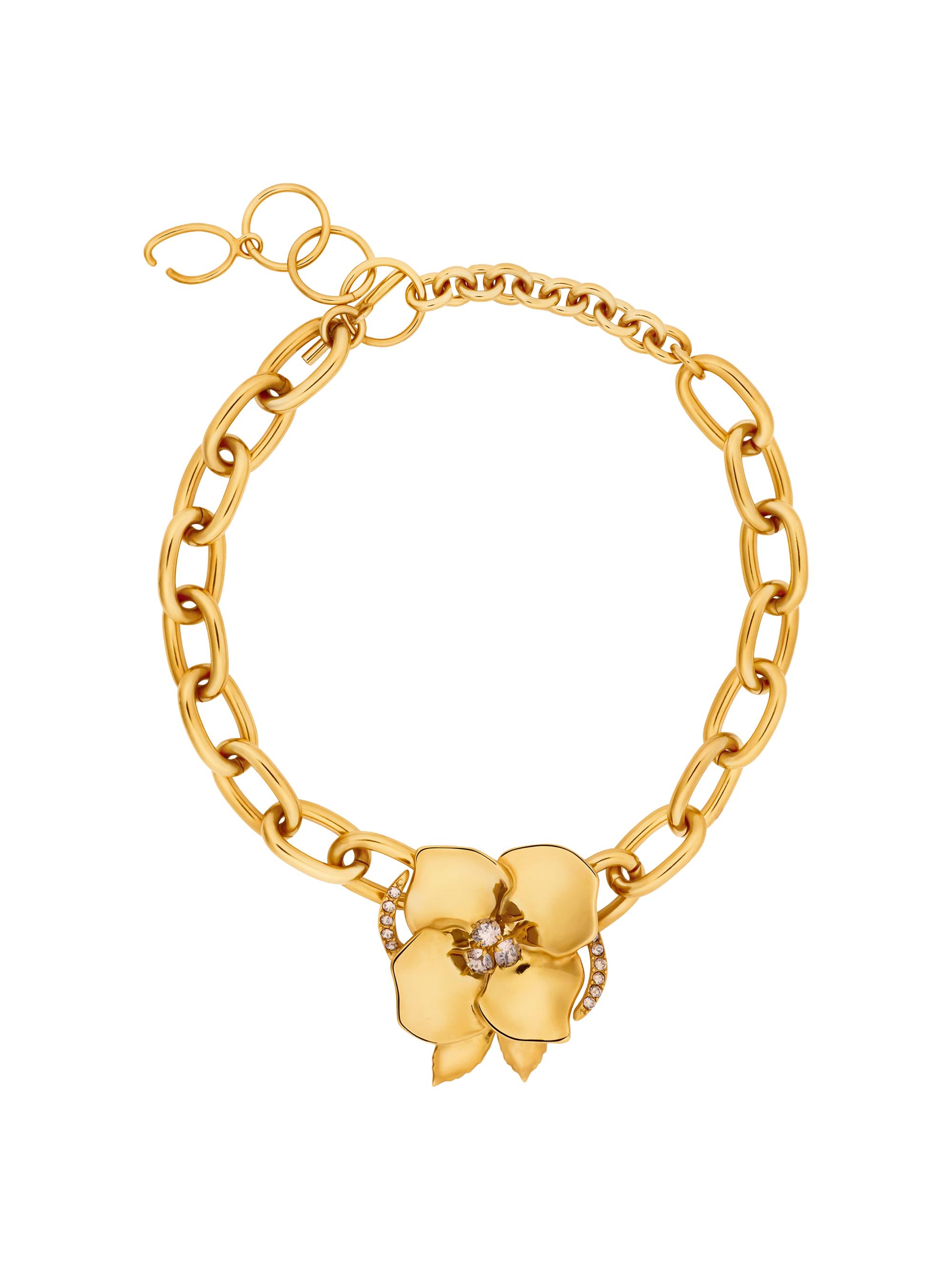 Oscar de la Renta Women's 24K-Gold-Plated & Glass Crystal Flower Pendant Necklace - Gold