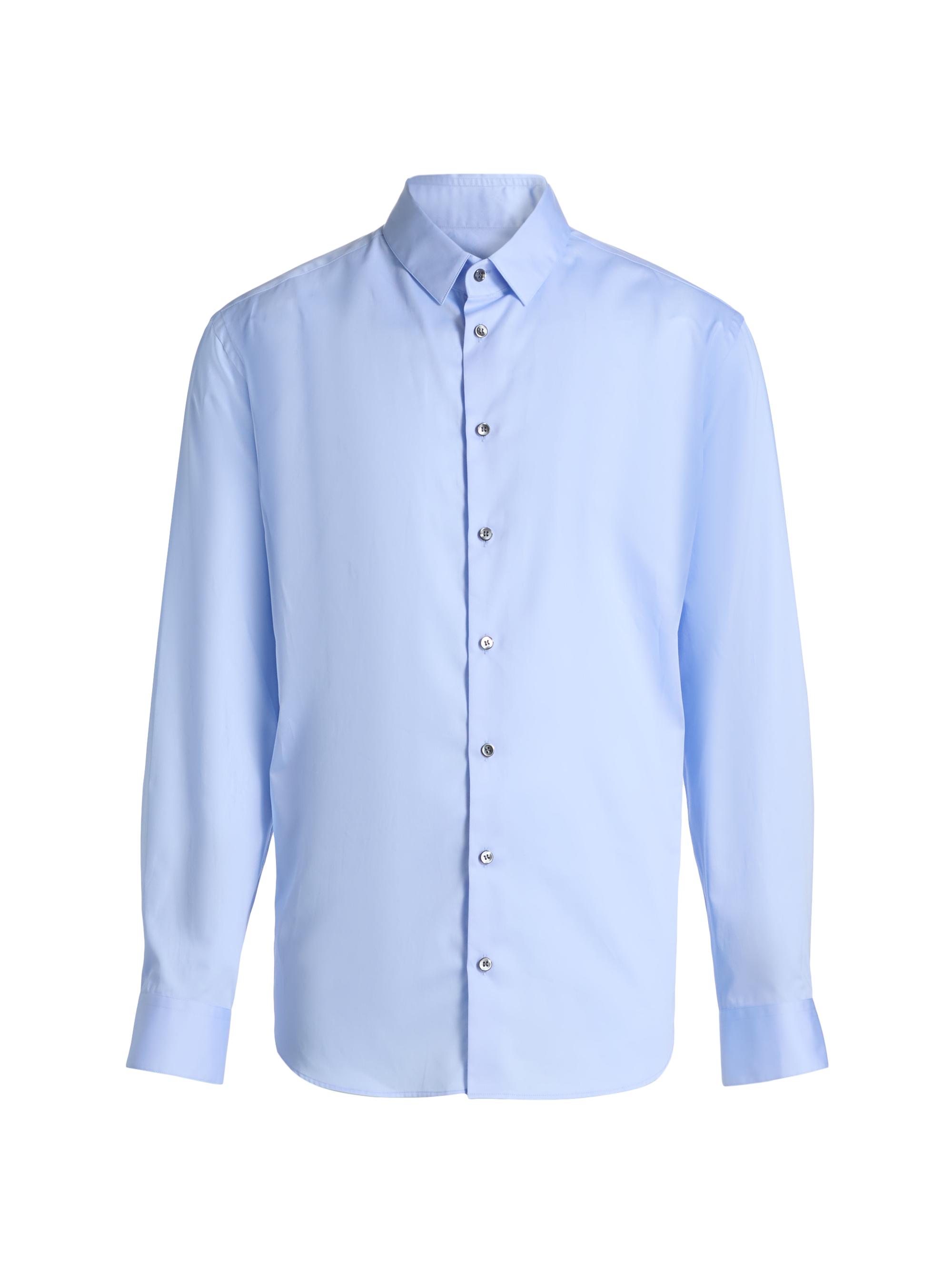 Giorgio Armani Men's Cotton Button-Front Sport Shirt - Light Blue