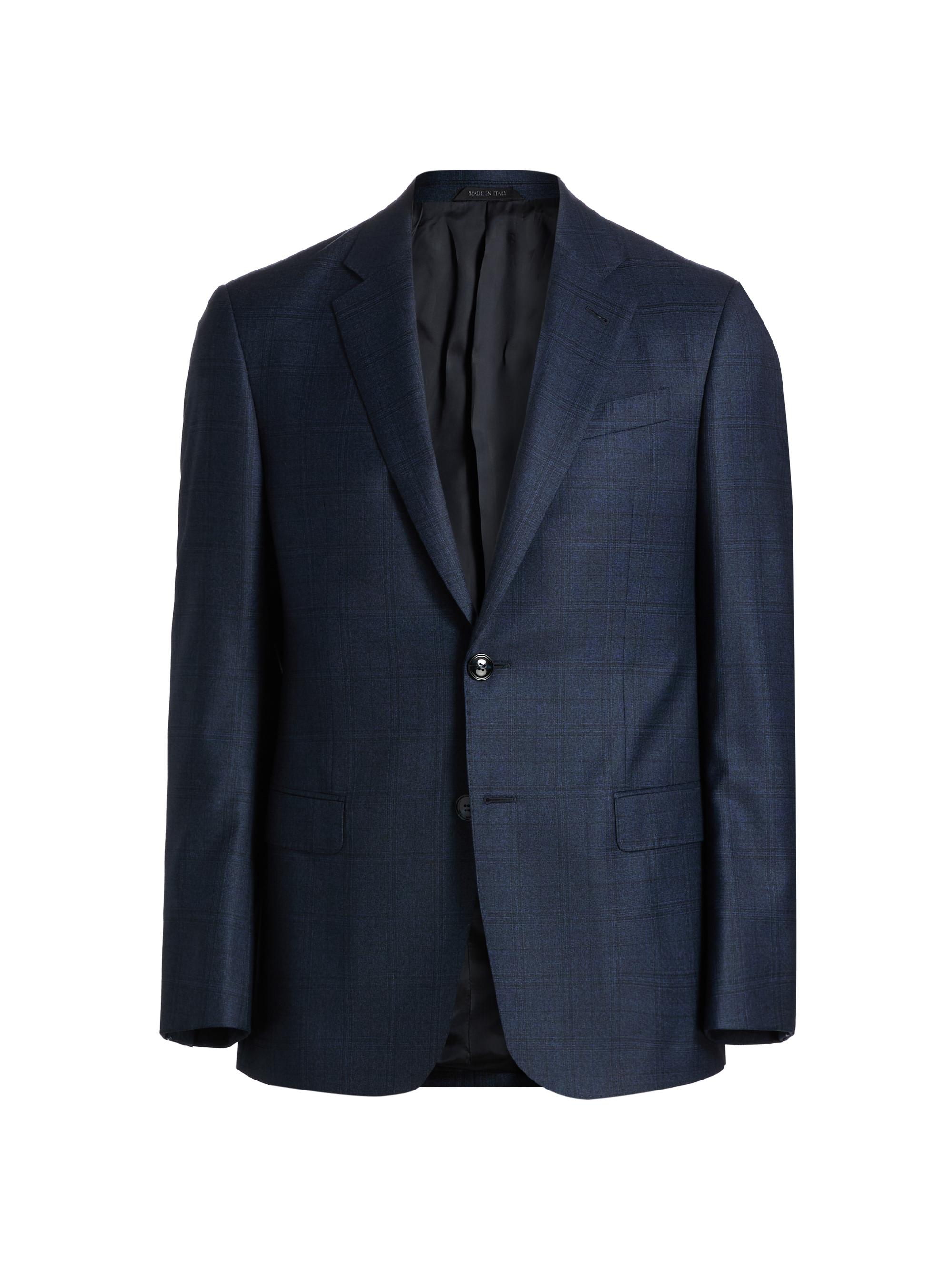 Giorgio Armani Plaid Wool Single-Breasted Jacket | Saks Fifth Avenue