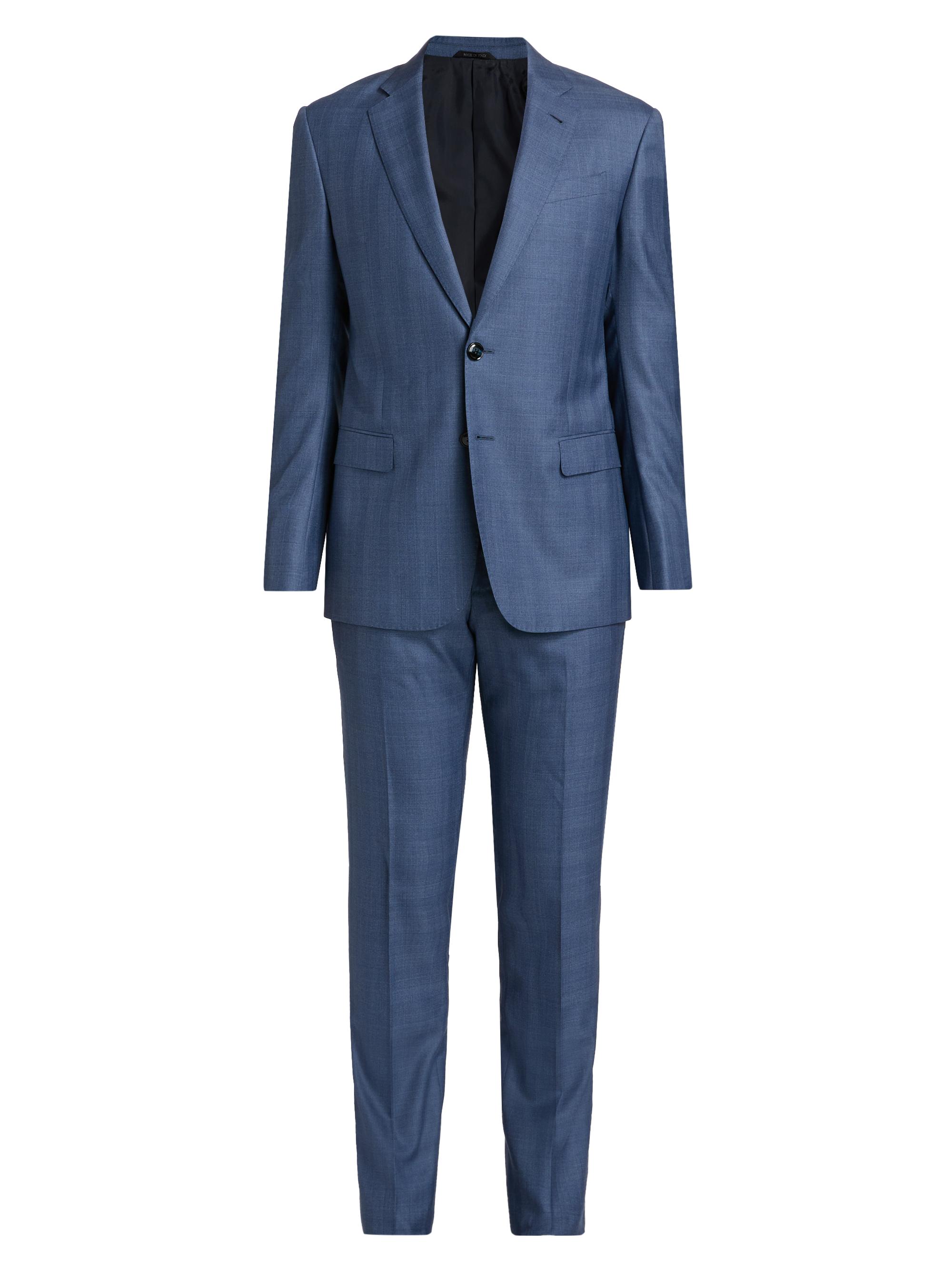 Giorgio Armani Men's Plaid Wool-Silk Single-Breasted Suit - Blue