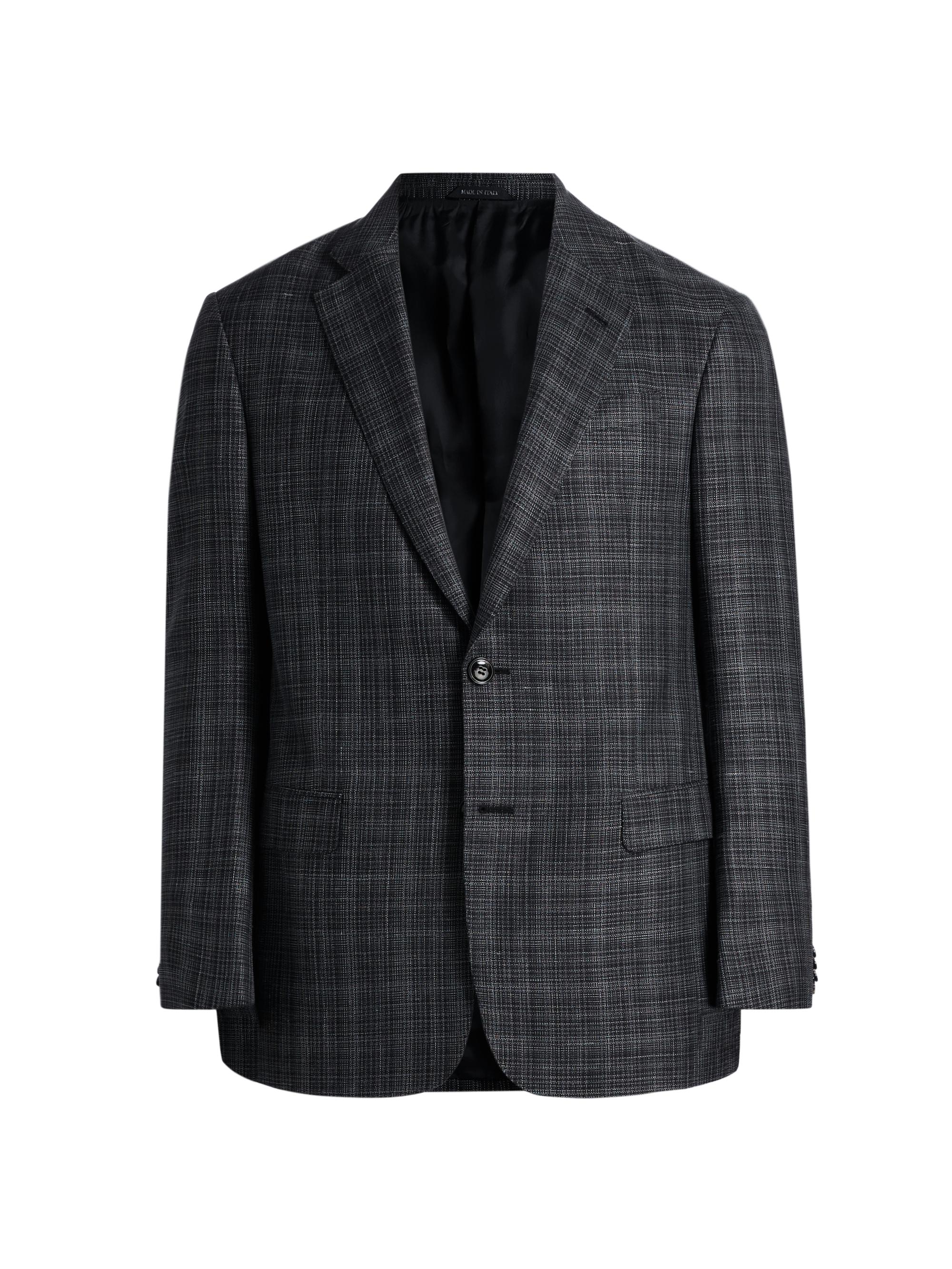 Giorgio Armani Plaid Wool Single-Breasted Jacket | Saks Fifth Avenue