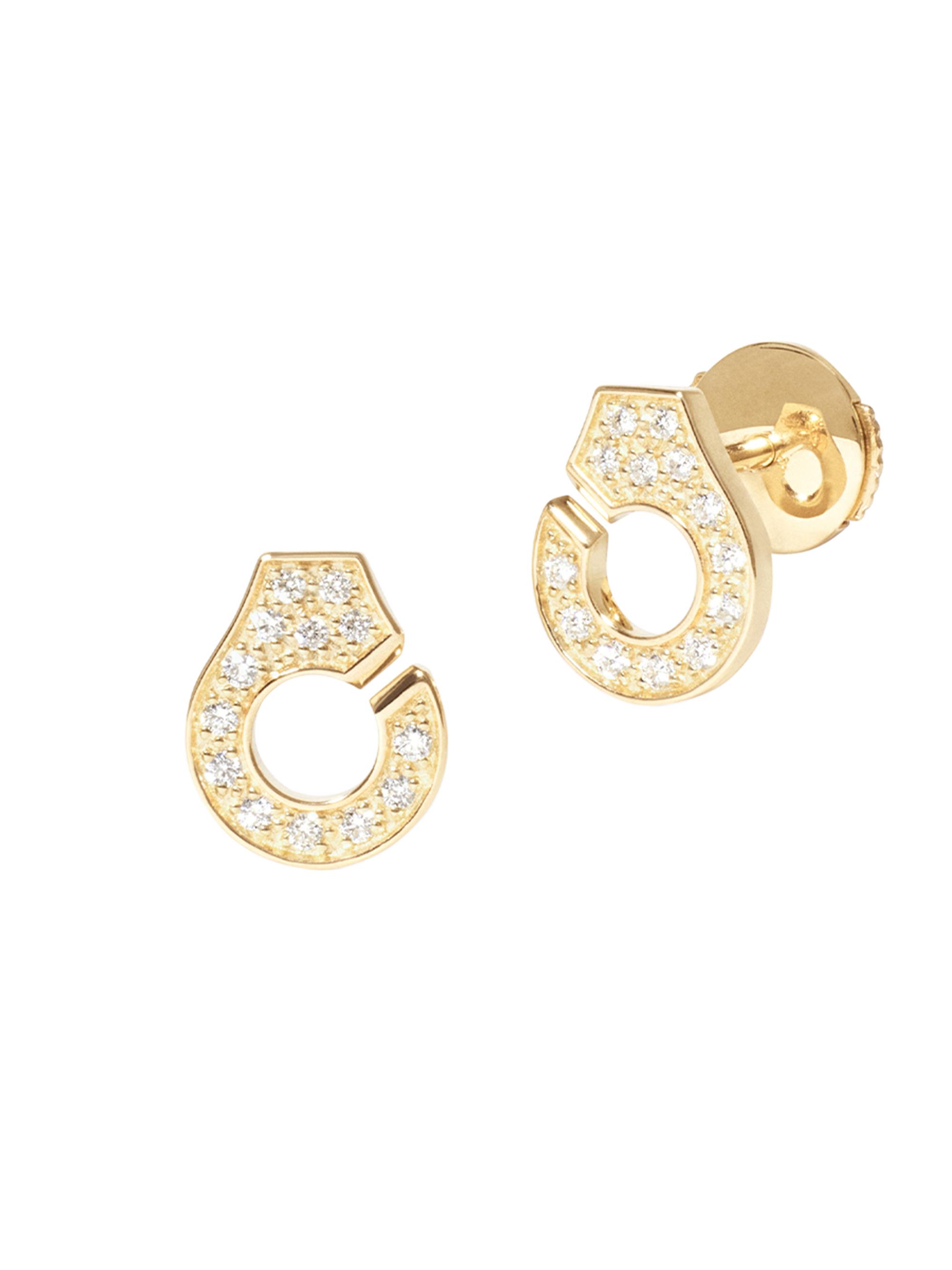 Dinh Van Women's Menottes  R7.5 18K Yellow Gold & 0.11 TCW Diamond Stud Earrings - Yellow Gold