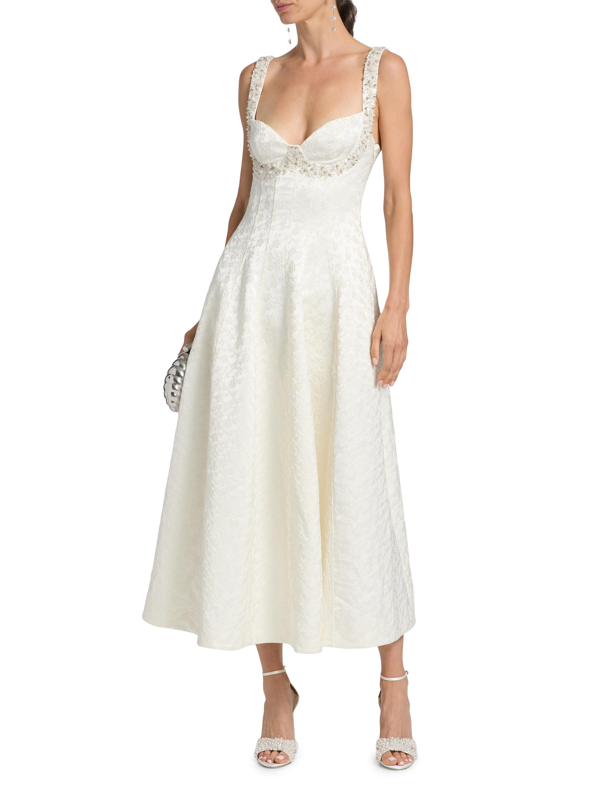 SIMKHAI Charlotte Embellished Jacquard Midi-Dress | Saks Fifth Avenue